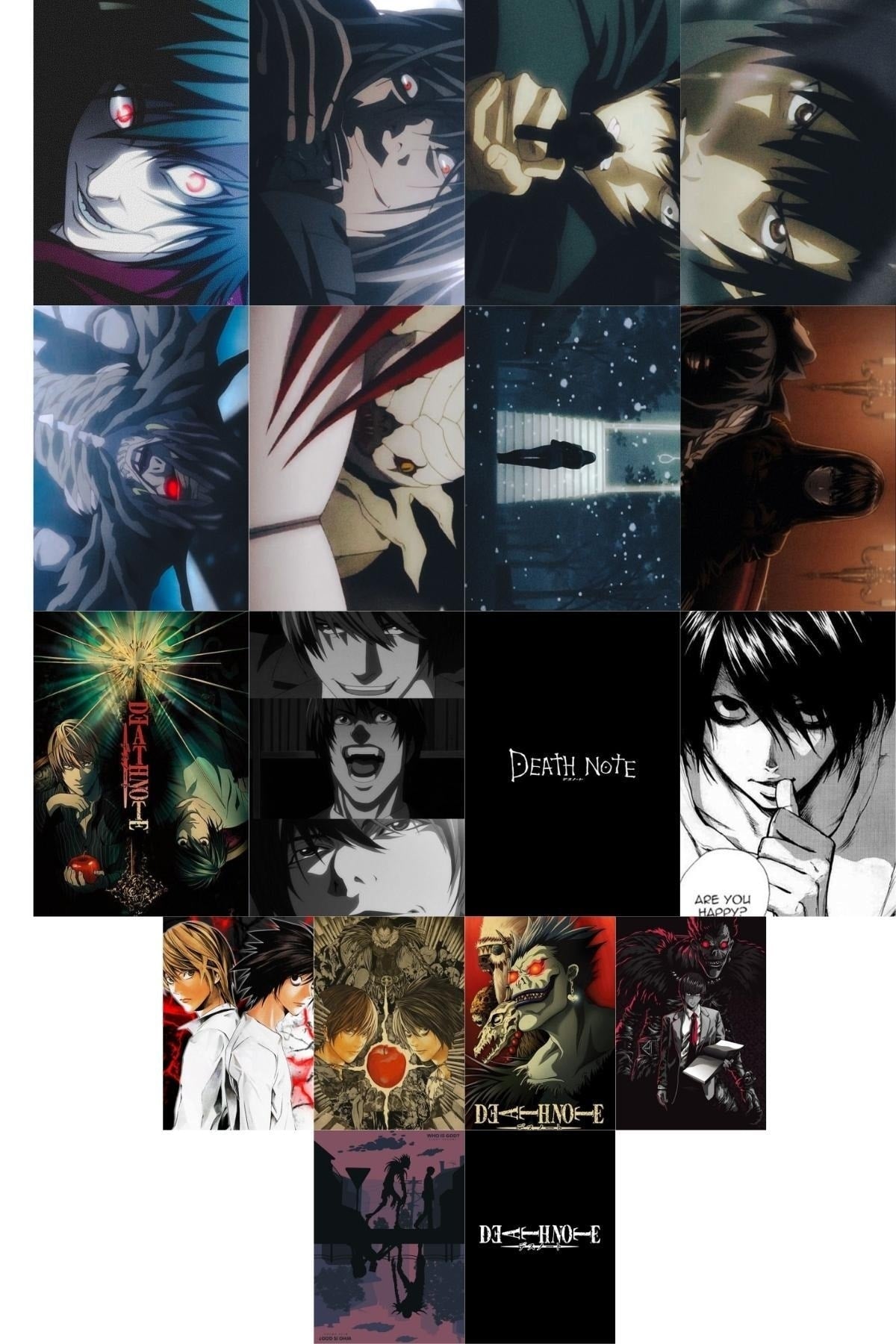 Death Note Poster Seti, Arkası Yapışkanlı 50 Adet Manga Ve Anime Poster Kolaj Seti - Kutulu Set
