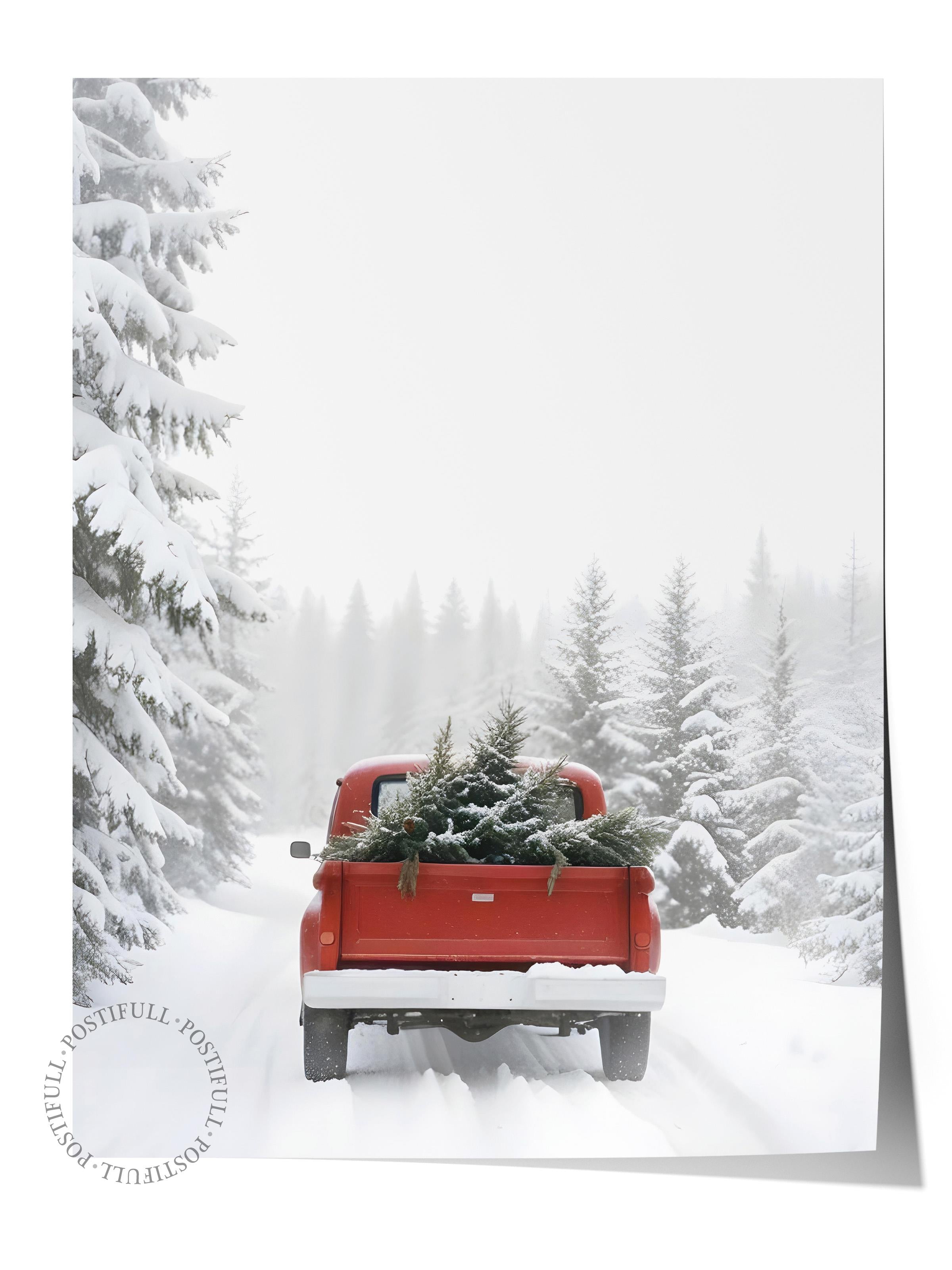 Driving Home for Christmas Poster, Yılbaşı Duvar Tablosu Comfort Serisi NO:108475