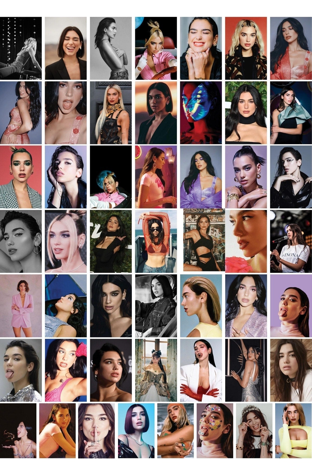 Dua Lipa Kolaj Poster Seti -spotify Uyumlu Poster -duvar Dekoru -10cm*15cm-kalın Kuşe Kağıt