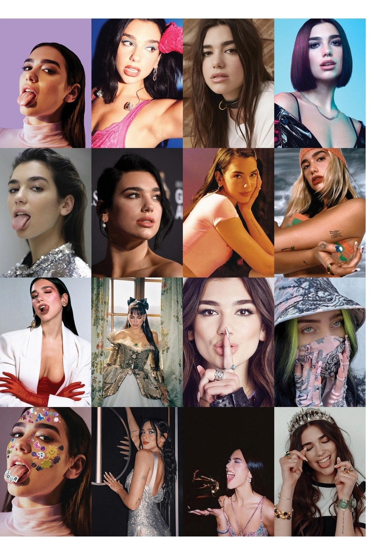 Dua Lipa Kolaj Poster Seti -spotify Uyumlu Poster -duvar Dekoru -10cm*15cm-kalın Kuşe Kağıt