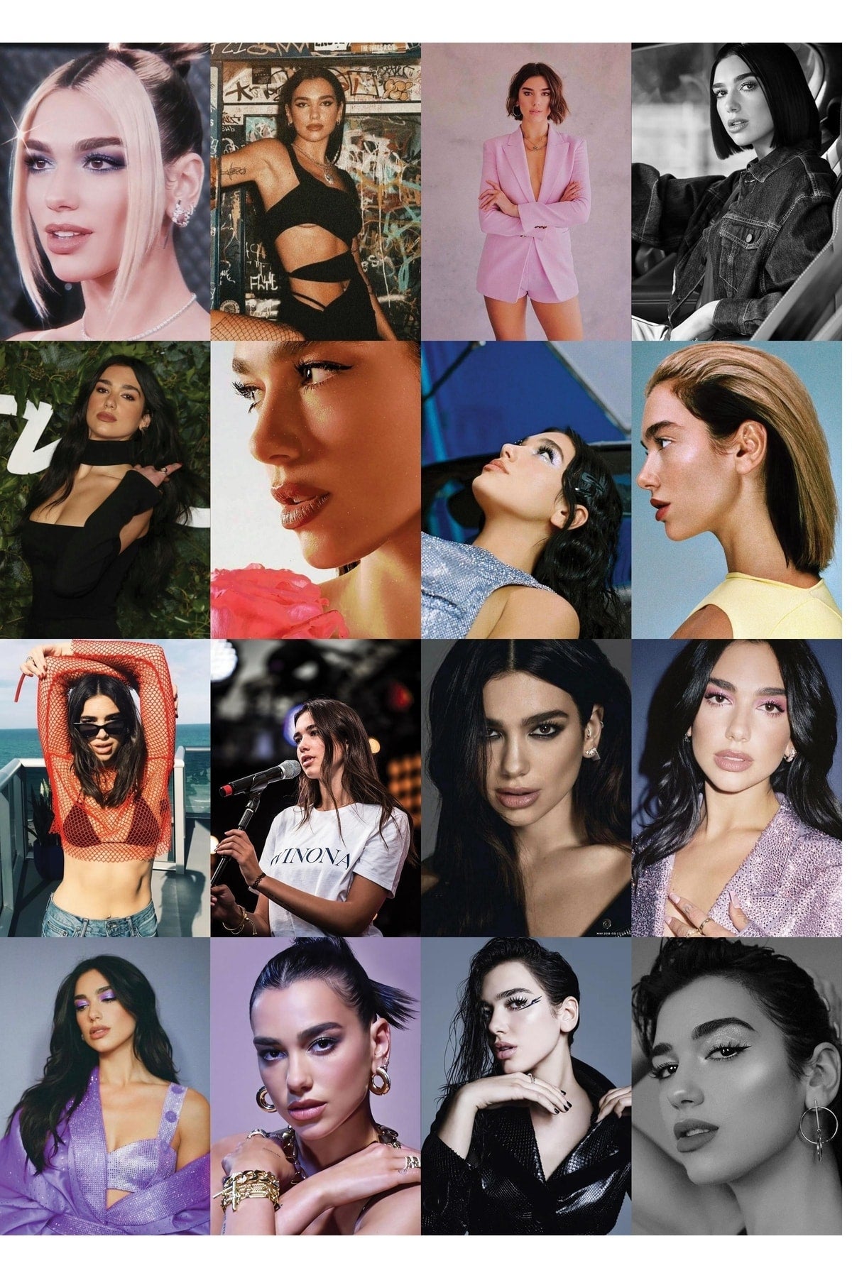 Dua Lipa Kolaj Poster Seti -spotify Uyumlu Poster -duvar Dekoru -10cm*15cm-kalın Kuşe Kağıt