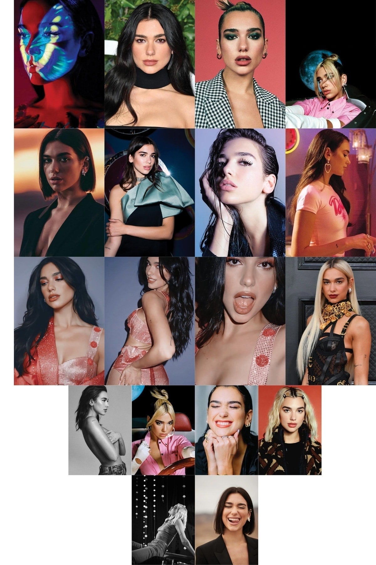 Dua Lipa Kolaj Poster Seti -spotify Uyumlu Poster -duvar Dekoru -10cm*15cm-kalın Kuşe Kağıt