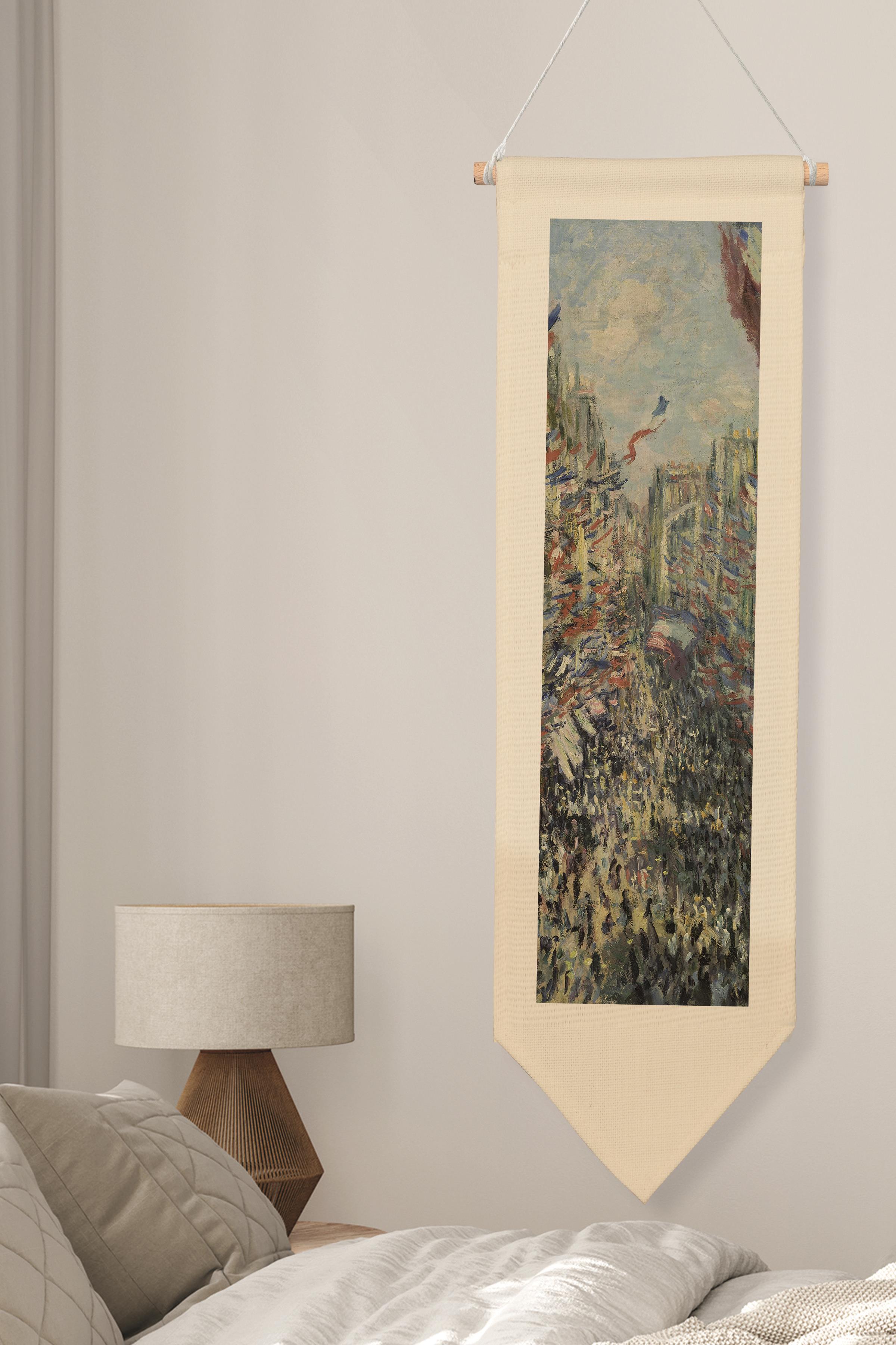 Duvar Halısı Pinterest Oda Dekoru, Monet Sanat Serisi, 100cm Kanvas Flama Askılı Duvar Örtüsü NO:634