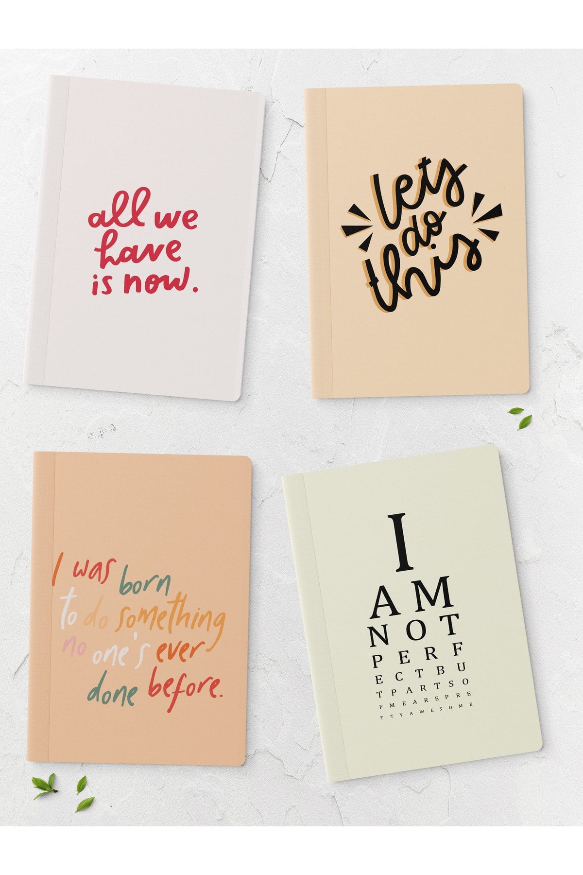 Mood Çizgisiz Defter Seti - 4 Adet - 14cm*20cm - 64 Sayfa