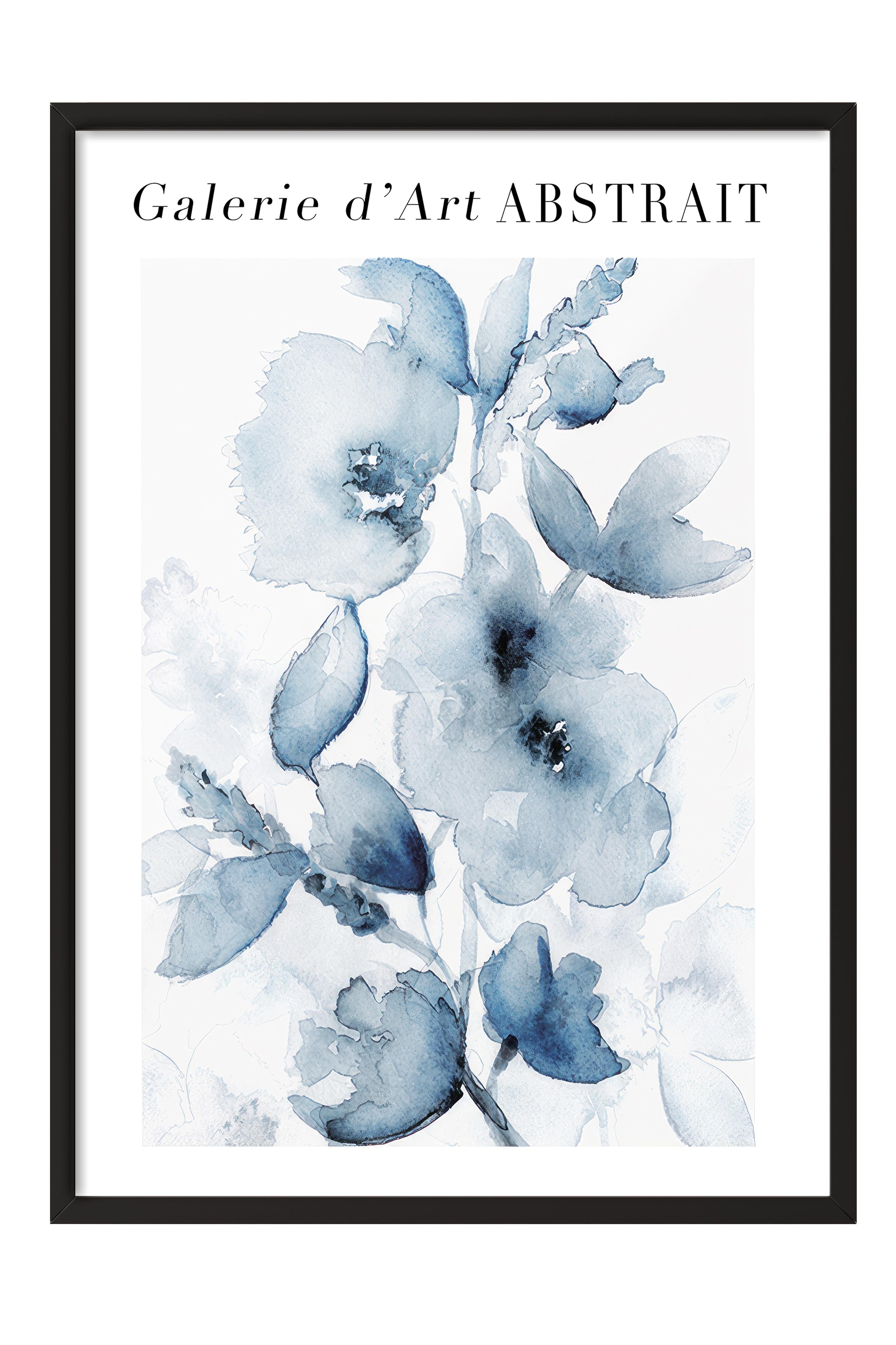 Fleurs Bleues No2 Çerçeveli Tablo, Siyah Çerçeve ve Poster, Duvar Tablosu Comfort Serisi NO:108541