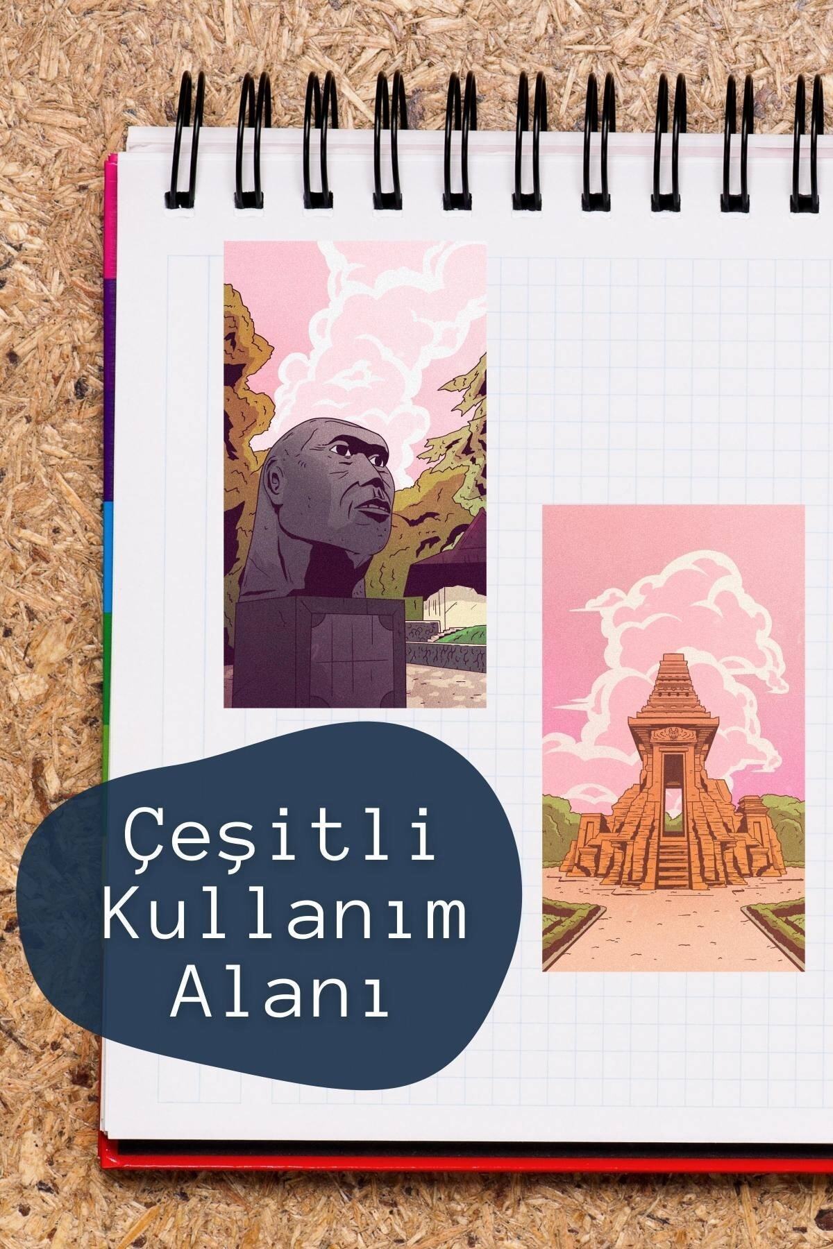 Gezi Temalı Sticker Seti - 16 Adet Etiket Seti- Telefon, Tablet, Defter Laptop Uyumlu Etiket