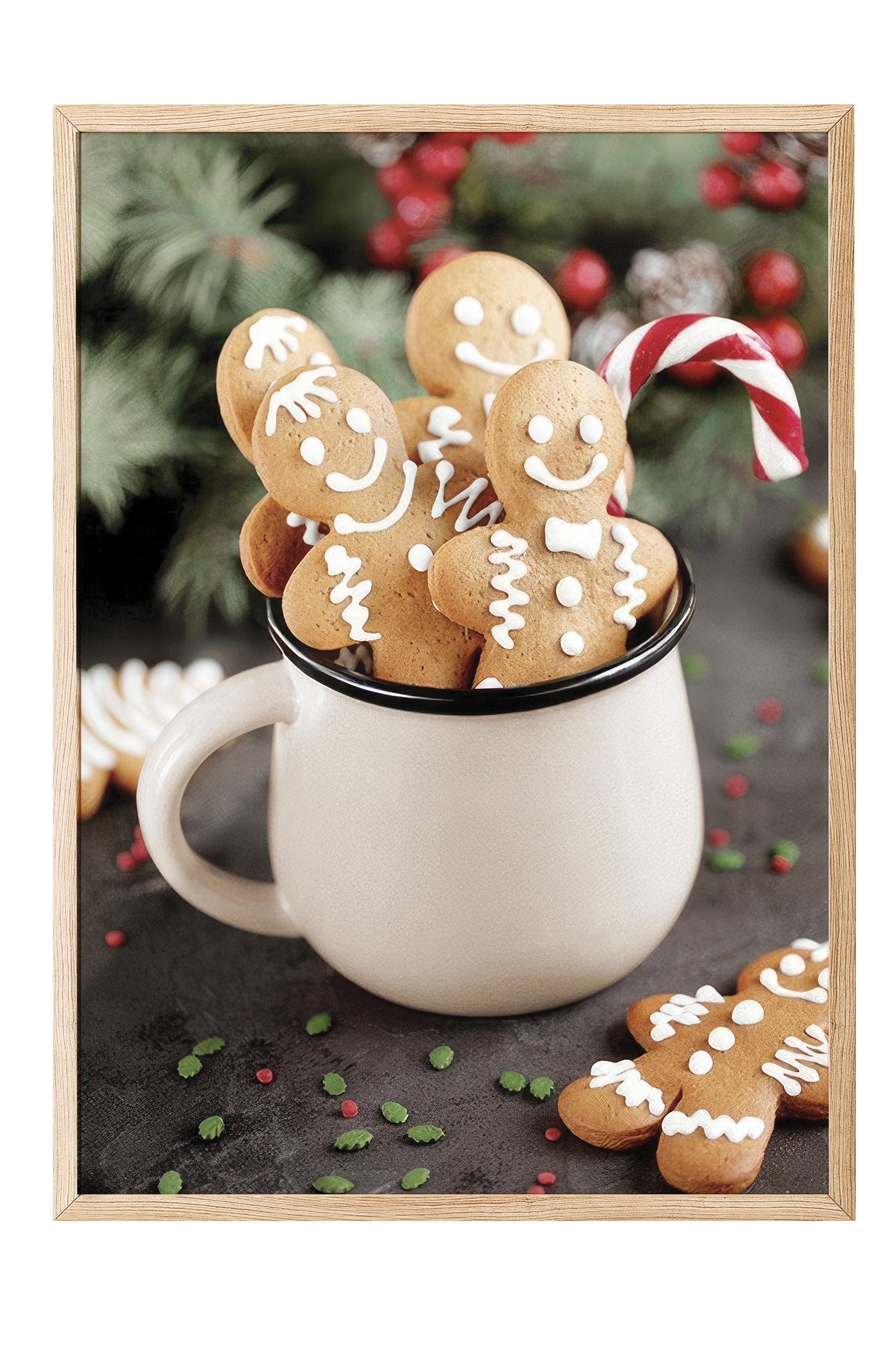 Gingerbread Cookies Çerçeveli Yılbaşı Tablosu, Ahşap Çerçeve ve Poster Comfort Serisi NO:108515