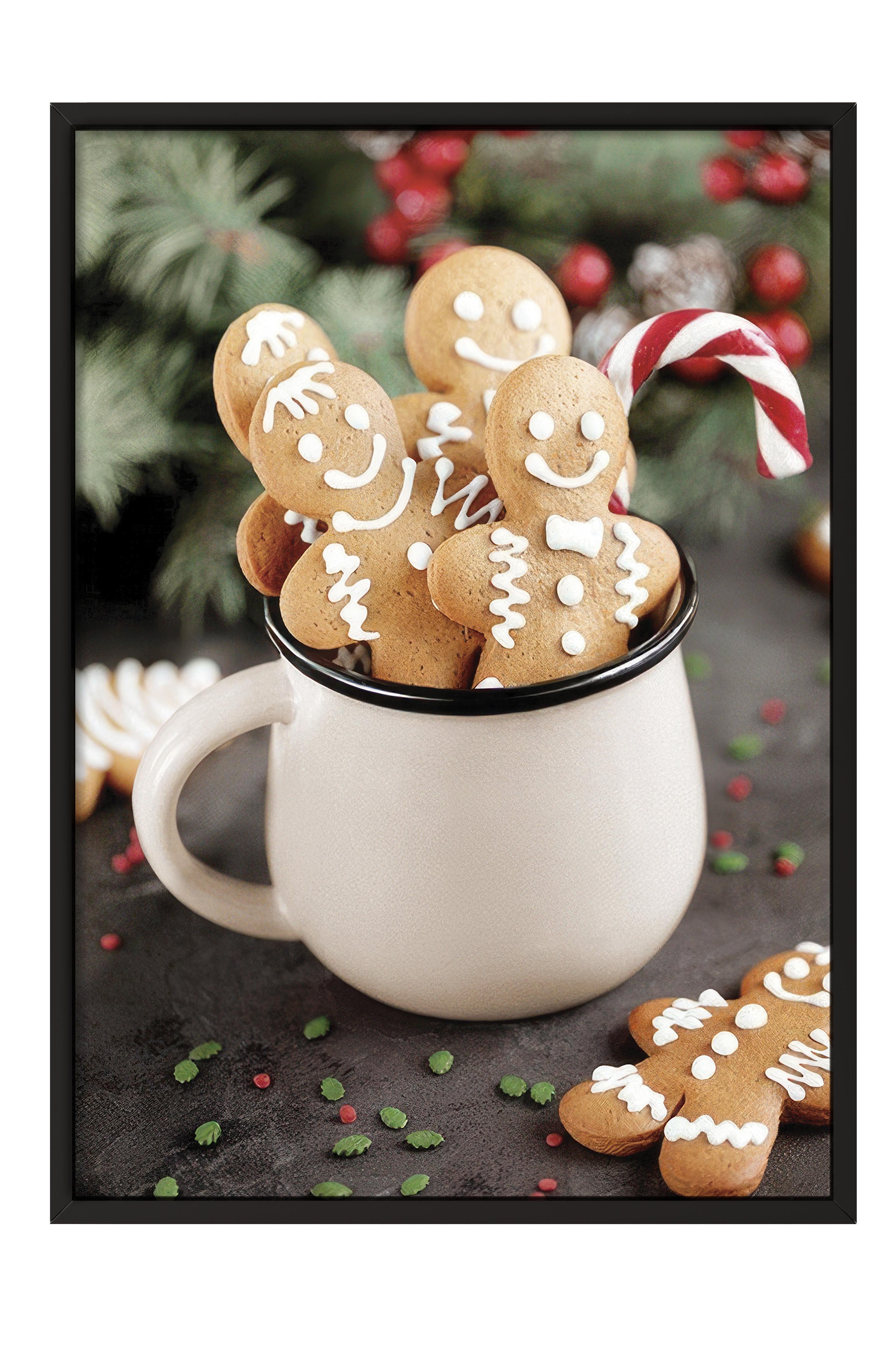 Gingerbread Cookies Çerçeveli Yılbaşı Tablosu, Siyah Çerçeve ve Poster Comfort Serisi NO:108515