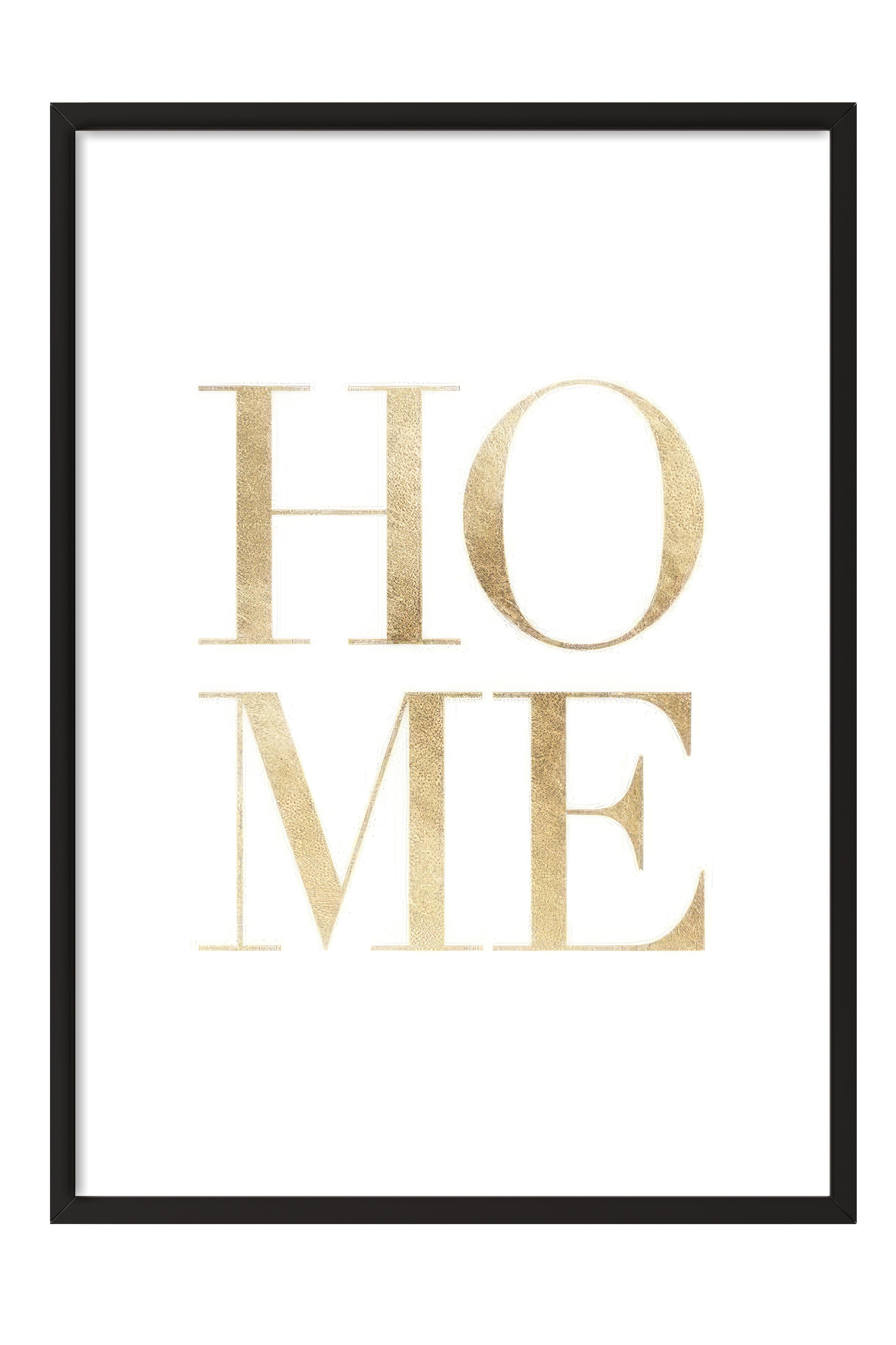 Gold Home Çerçeveli Tablo, Siyah Çerçeve ve Poster, Dikey Duvar Tablosu Comfort Serisi NO:108425