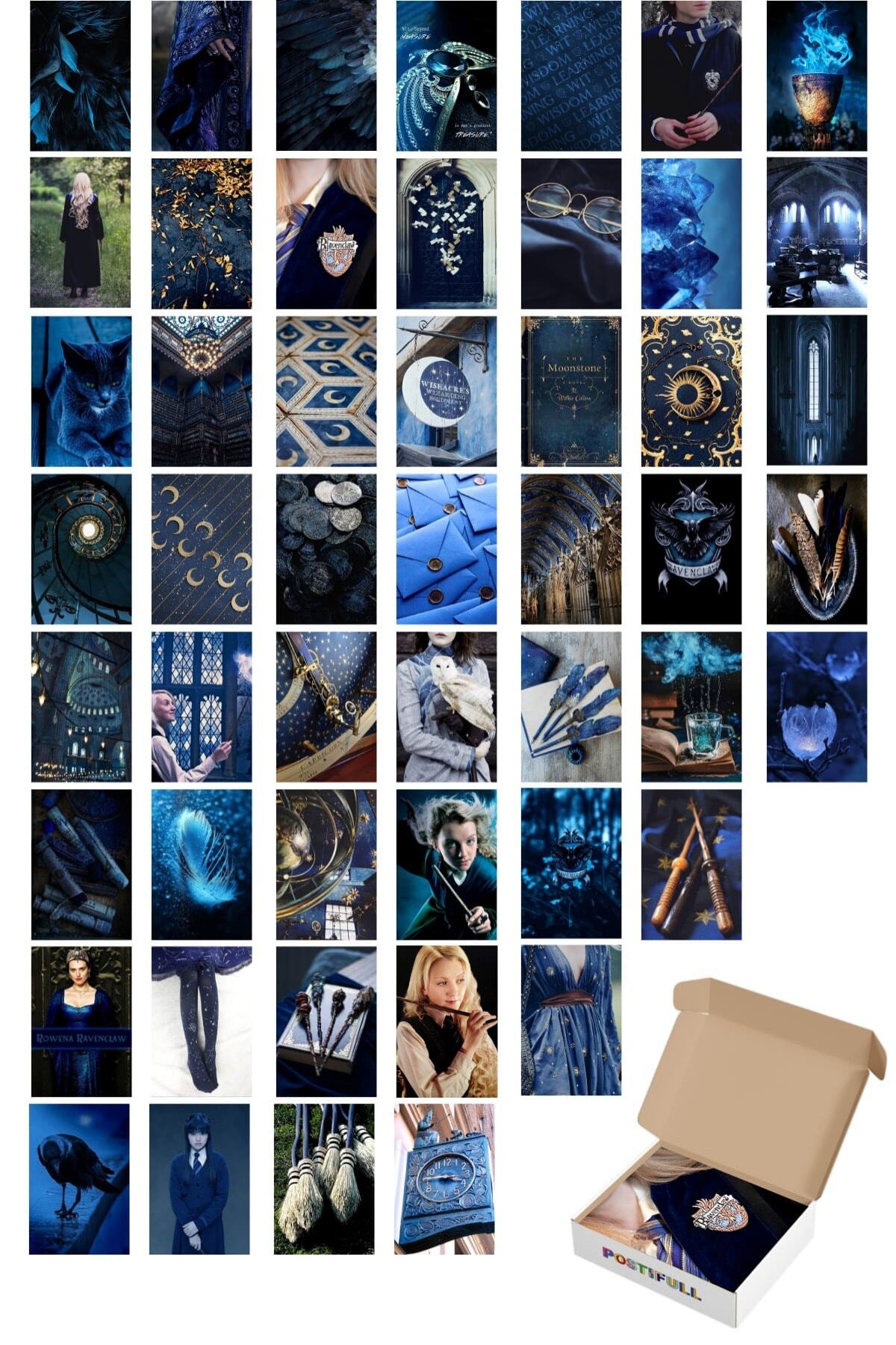 Harry Potter Poster Seti - Poster Kolaj Seti - Ravenclaw Binası - 50 Adet - 10cm*15cm - Kutulu Set