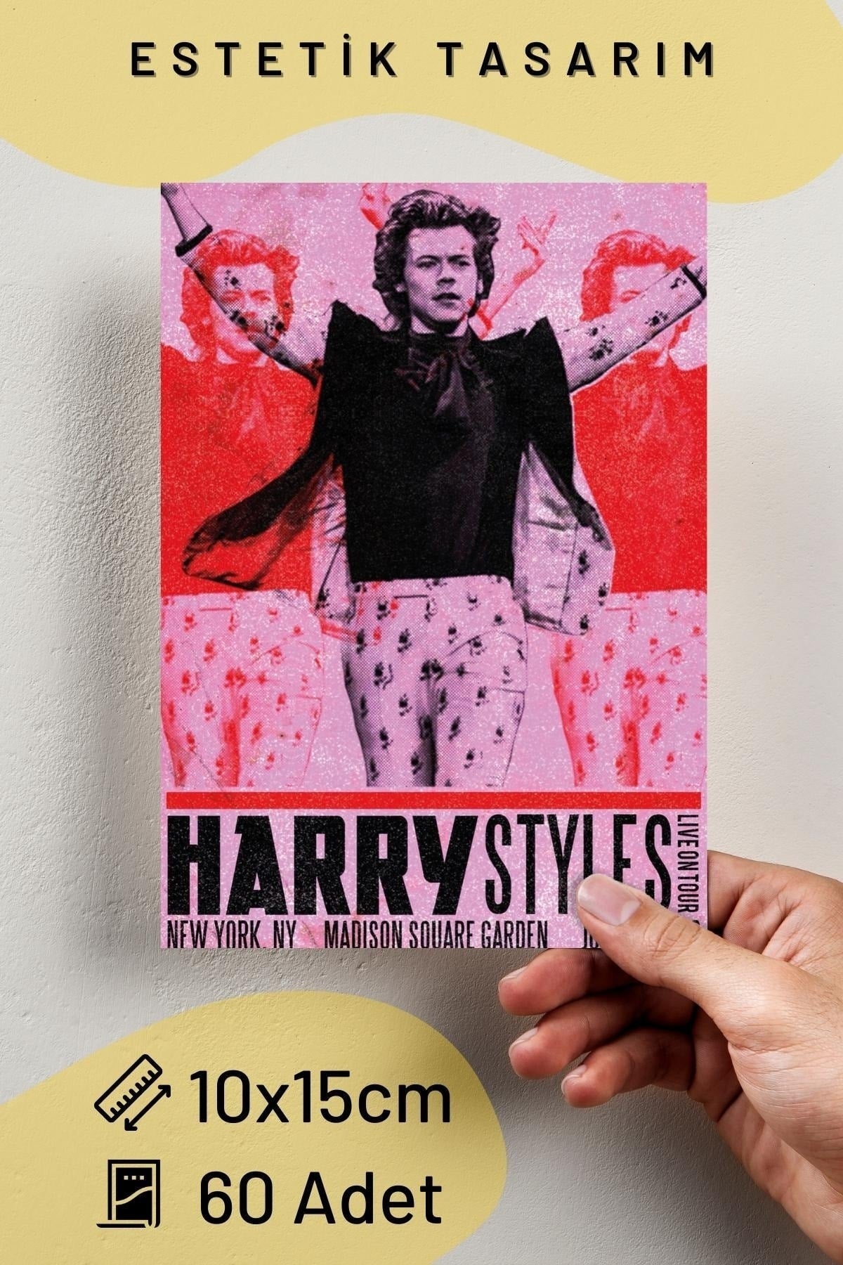 Harry Styles Poster Seti - Arkası Yapışkanlı Kolaj Seti - 60 Adet - 10cm*15cm - Kutulu Set