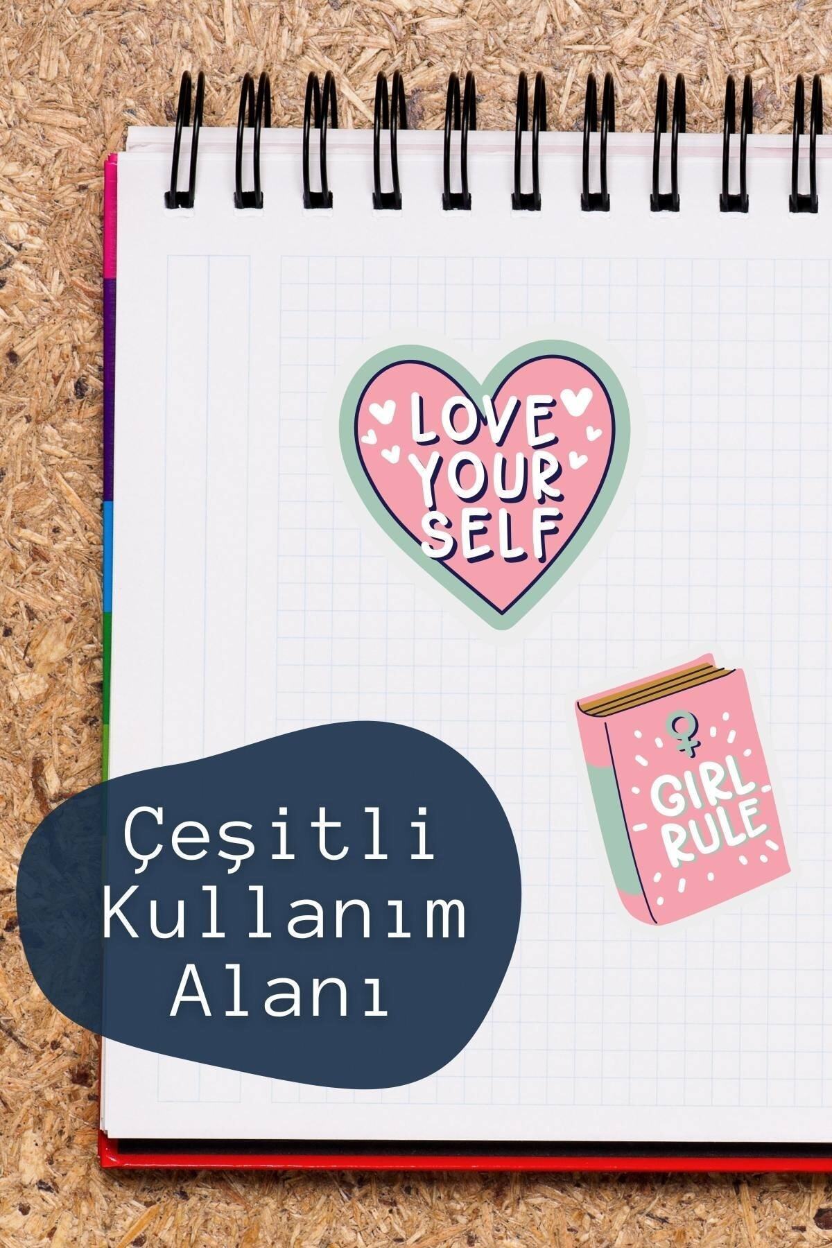 Kadın Gücü Temalı Sticker Seti - 7 Adet Etiket Seti- Telefon, Tablet, Defter Laptop Uyumlu Etiket