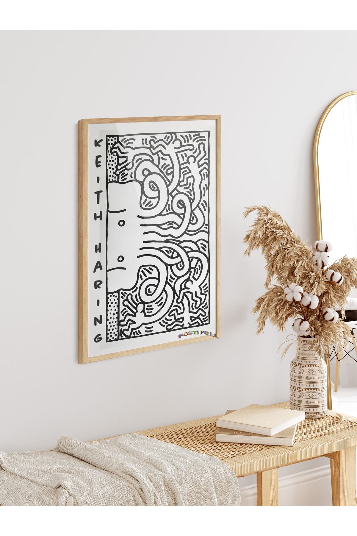 Keith Haring Tasarım Poster - Modern Sanat Duvar Posteri - Çerçevesiz Poster - Sanat Serisi