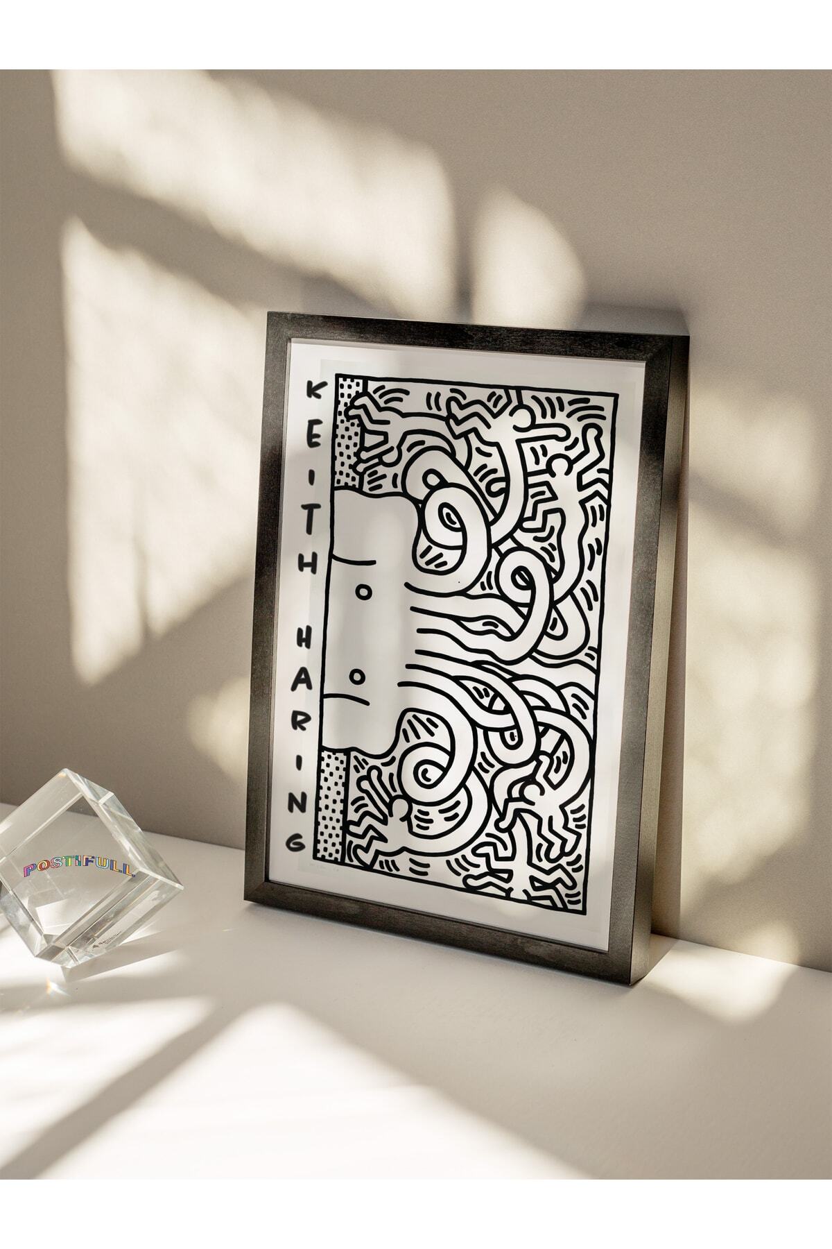 Keith Haring Tasarım Poster - Modern Sanat Duvar Posteri - Çerçevesiz Poster - Sanat Serisi