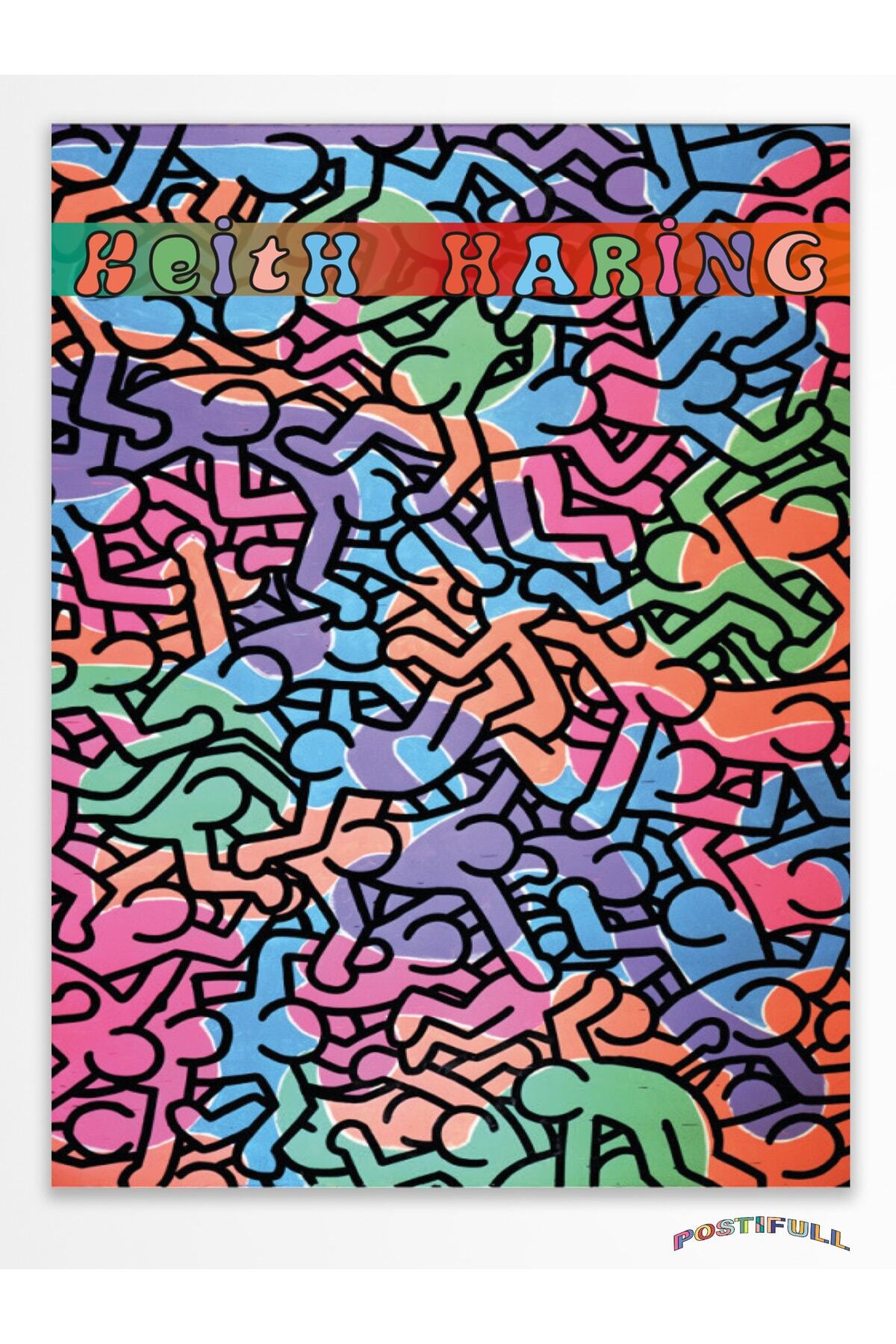 Keith Haring Tasarım Poster - Modern Sanat Duvar Posteri - Çerçevesiz Poster - Sanat Serisi