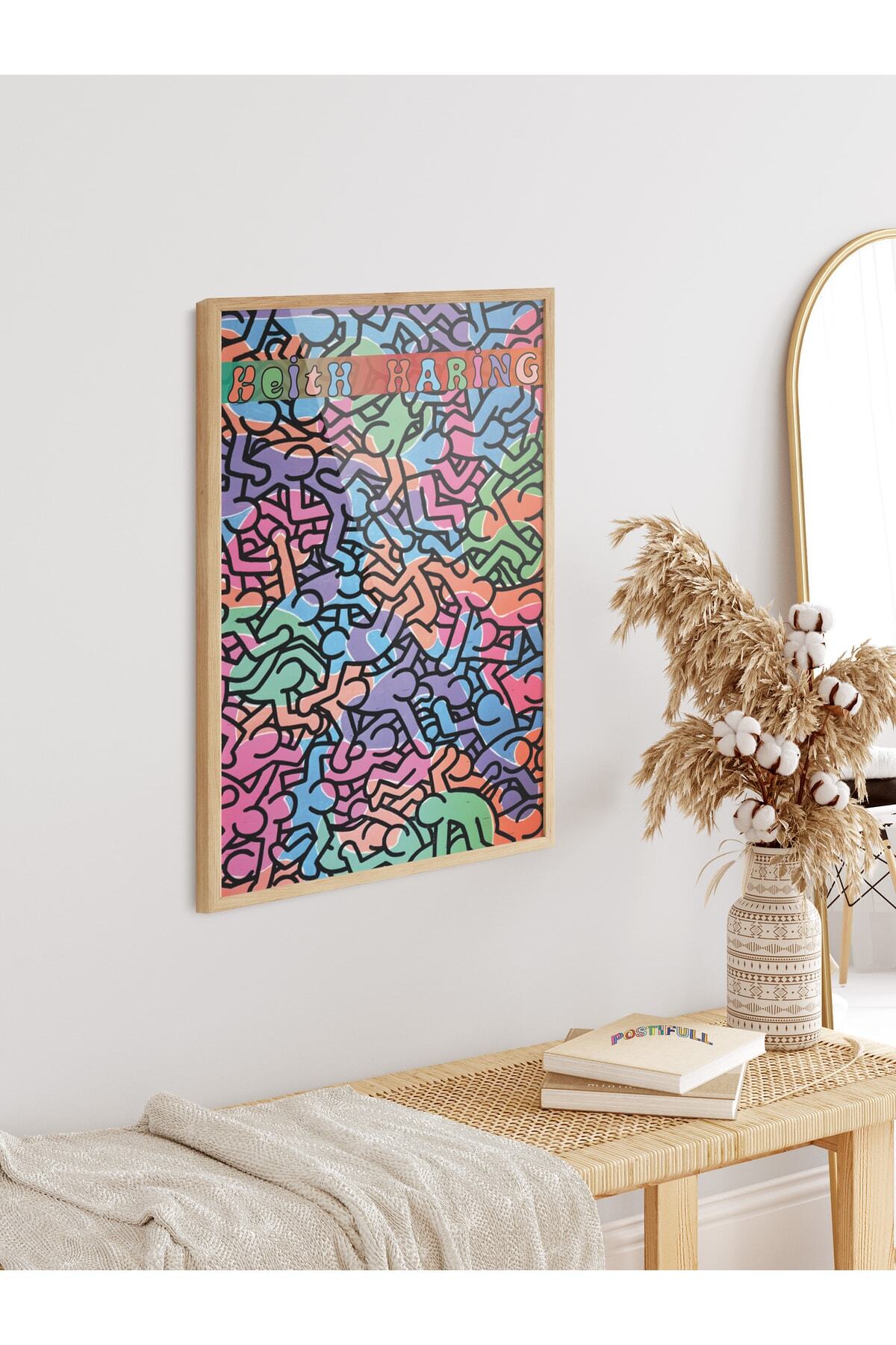 Keith Haring Tasarım Poster - Modern Sanat Duvar Posteri - Çerçevesiz Poster - Sanat Serisi