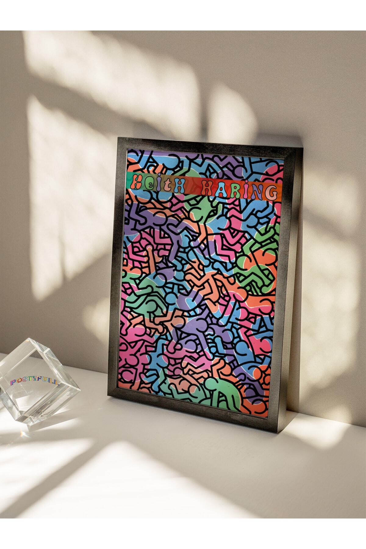 Keith Haring Tasarım Poster - Modern Sanat Duvar Posteri - Çerçevesiz Poster - Sanat Serisi