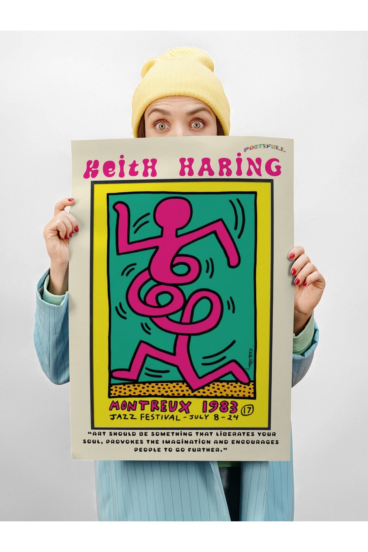 Keith Haring Tasarım Poster - Modern Sanat Duvar Posteri - Çerçevesiz Poster - Sanat Serisi