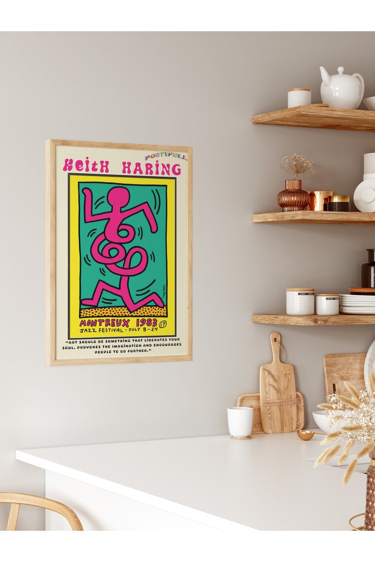 Keith Haring Tasarım Poster - Modern Sanat Duvar Posteri - Çerçevesiz Poster - Sanat Serisi