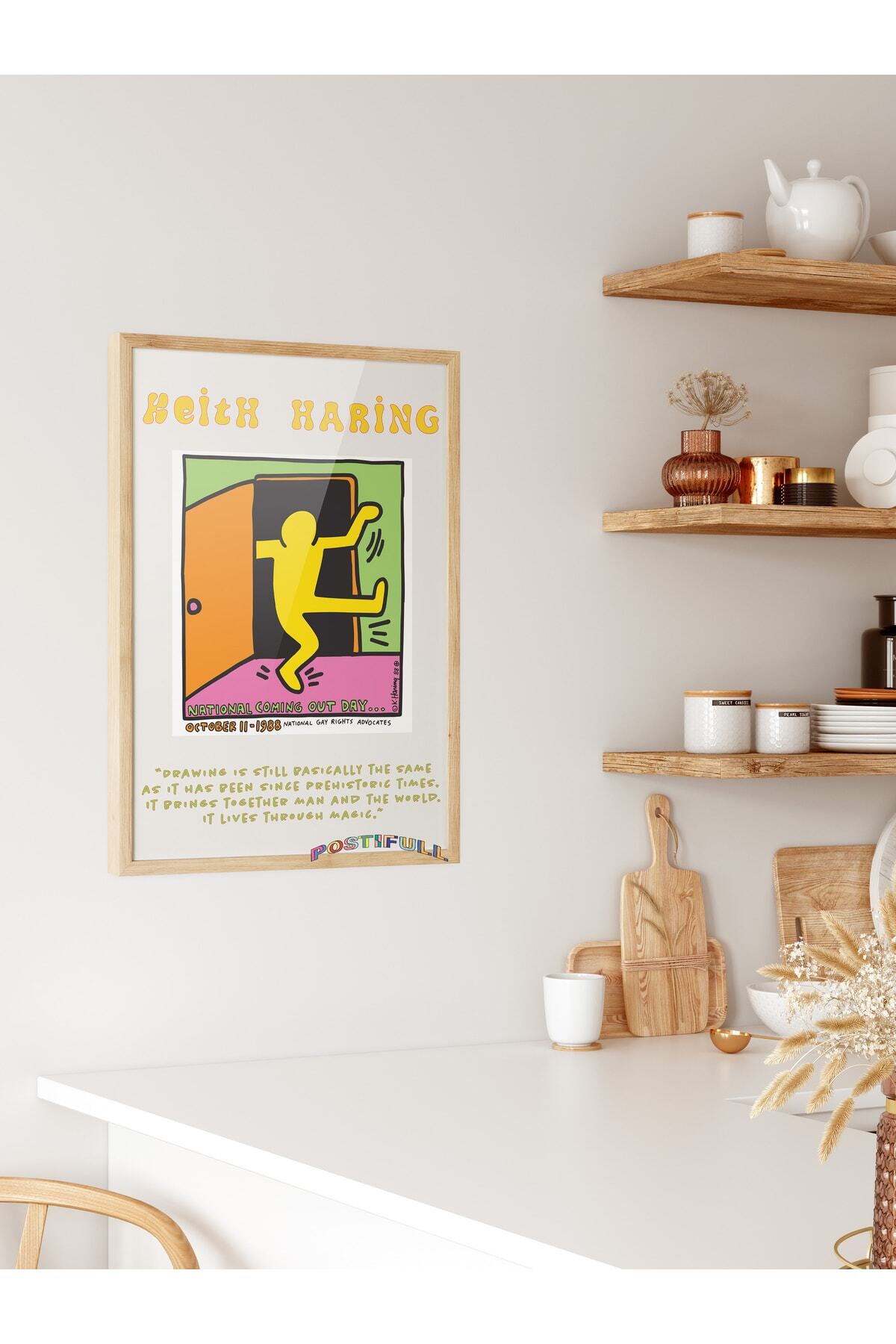 Keith Haring Tasarım Poster - Modern Sanat Duvar Posteri - Çerçevesiz Poster - Sanat Serisi