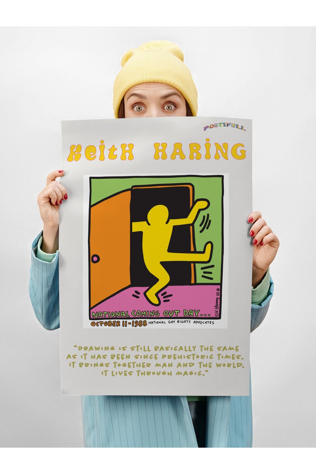 Keith Haring Tasarım Poster - Modern Sanat Duvar Posteri - Çerçevesiz Poster - Sanat Serisi