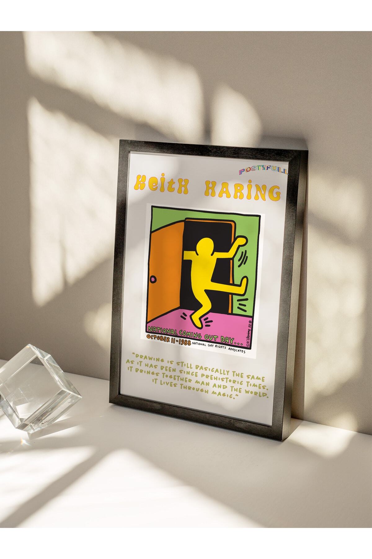 Keith Haring Tasarım Poster - Modern Sanat Duvar Posteri - Çerçevesiz Poster - Sanat Serisi