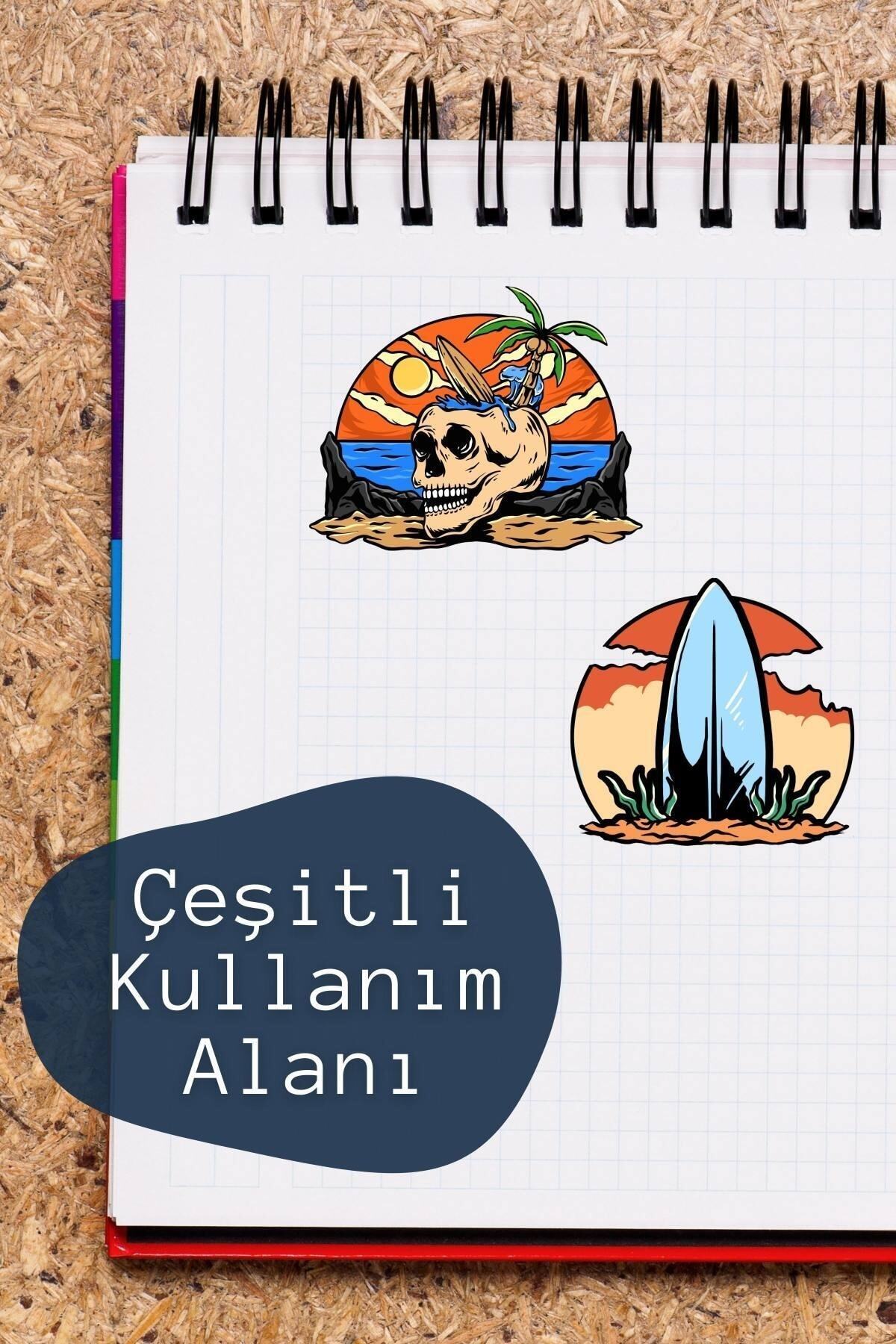 Kuru Kafa Temalı Sticker Seti - 6 Adet Etiket Seti- Telefon, Tablet, Defter Laptop Uyumlu Etiket