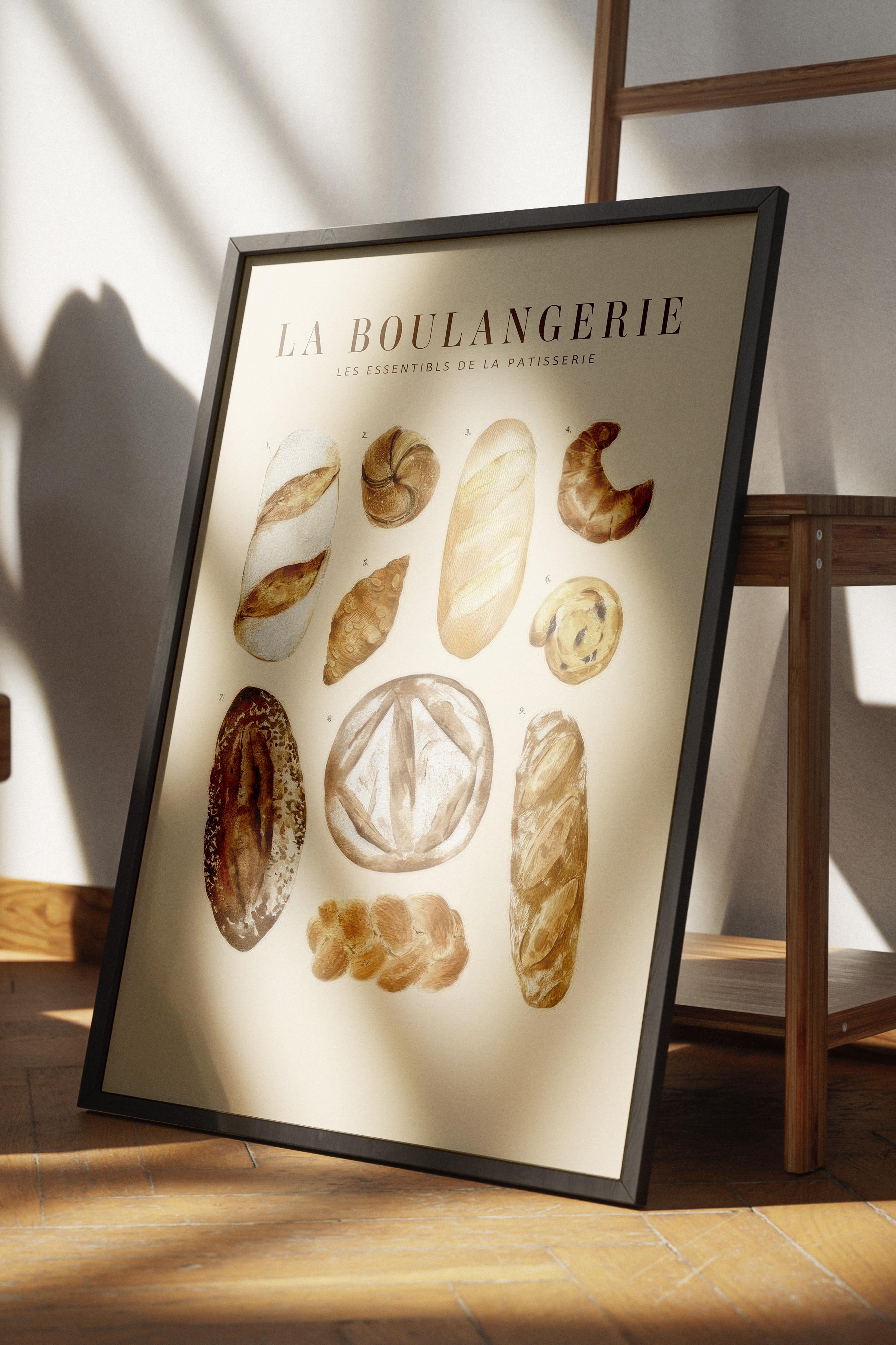 La Boulangerie No1 Çerçeveli Tablo, Siyah Çerçeve ve Poster, Duvar Tablosu Comfort Serisi NO:108562