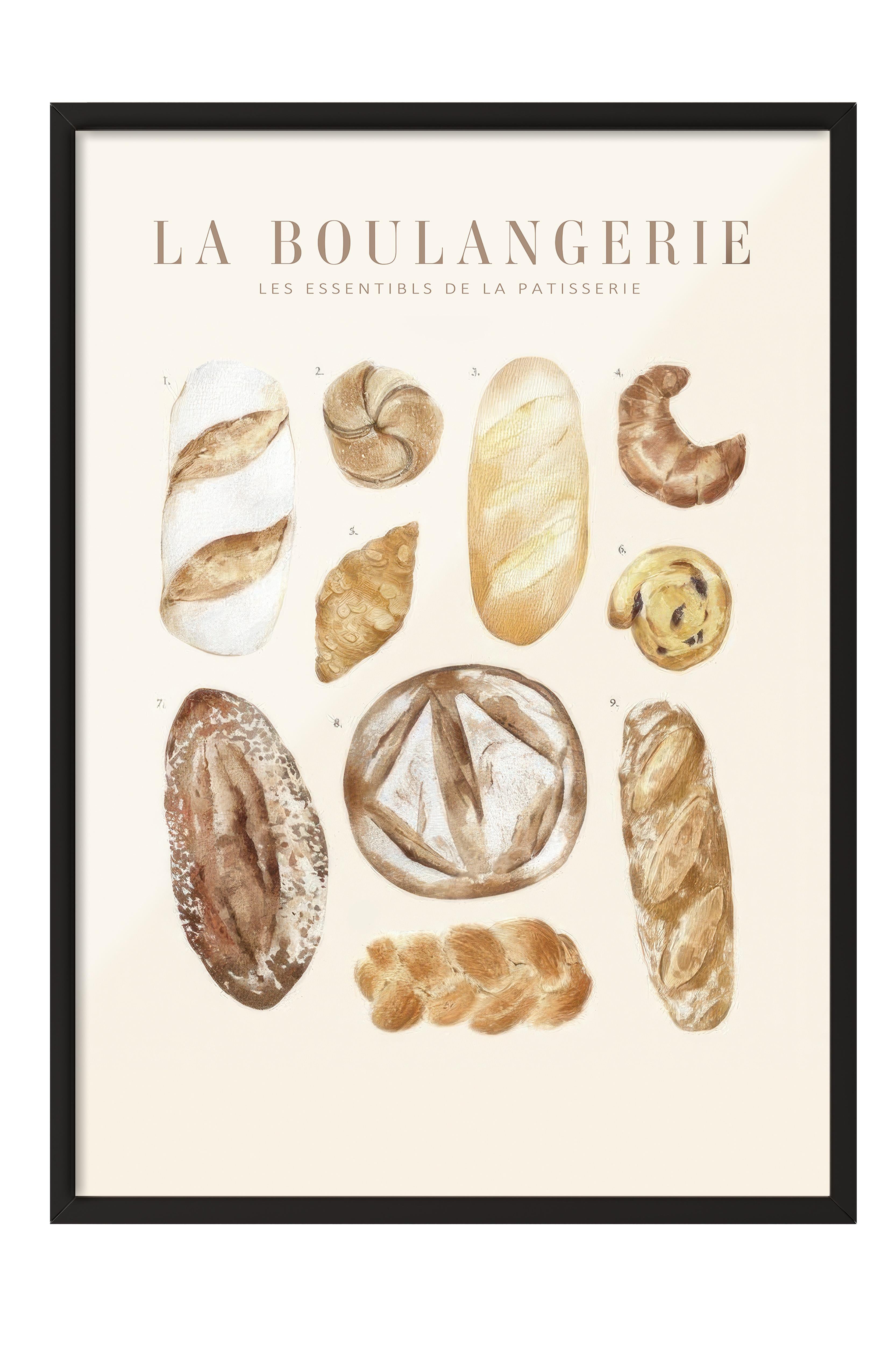 La Boulangerie No1 Çerçeveli Tablo, Siyah Çerçeve ve Poster, Duvar Tablosu Comfort Serisi NO:108562