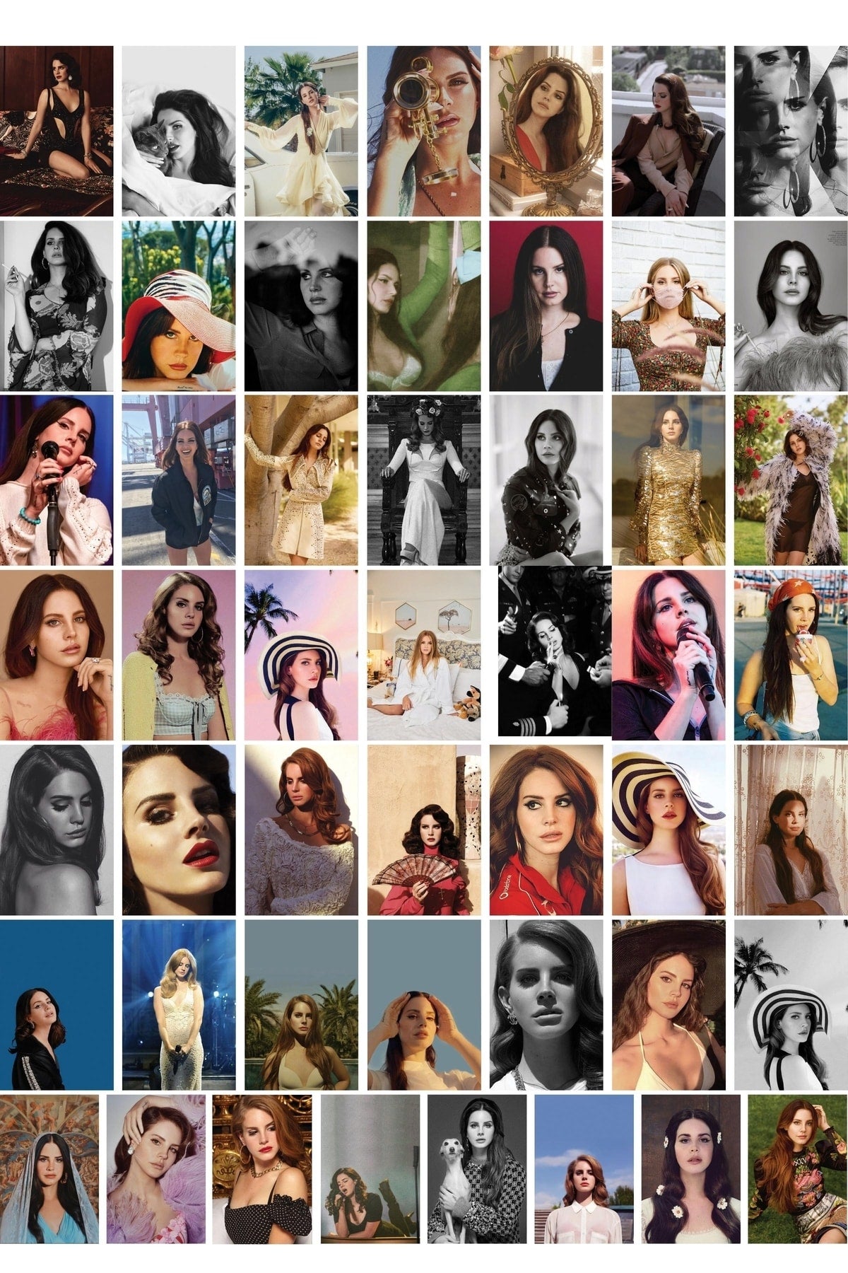 Lana Del Rey Kolaj Poster Seti - 50 Adet - Duvar Dekoru - 10cm*15cm - Kalın Kuşe Kağıt