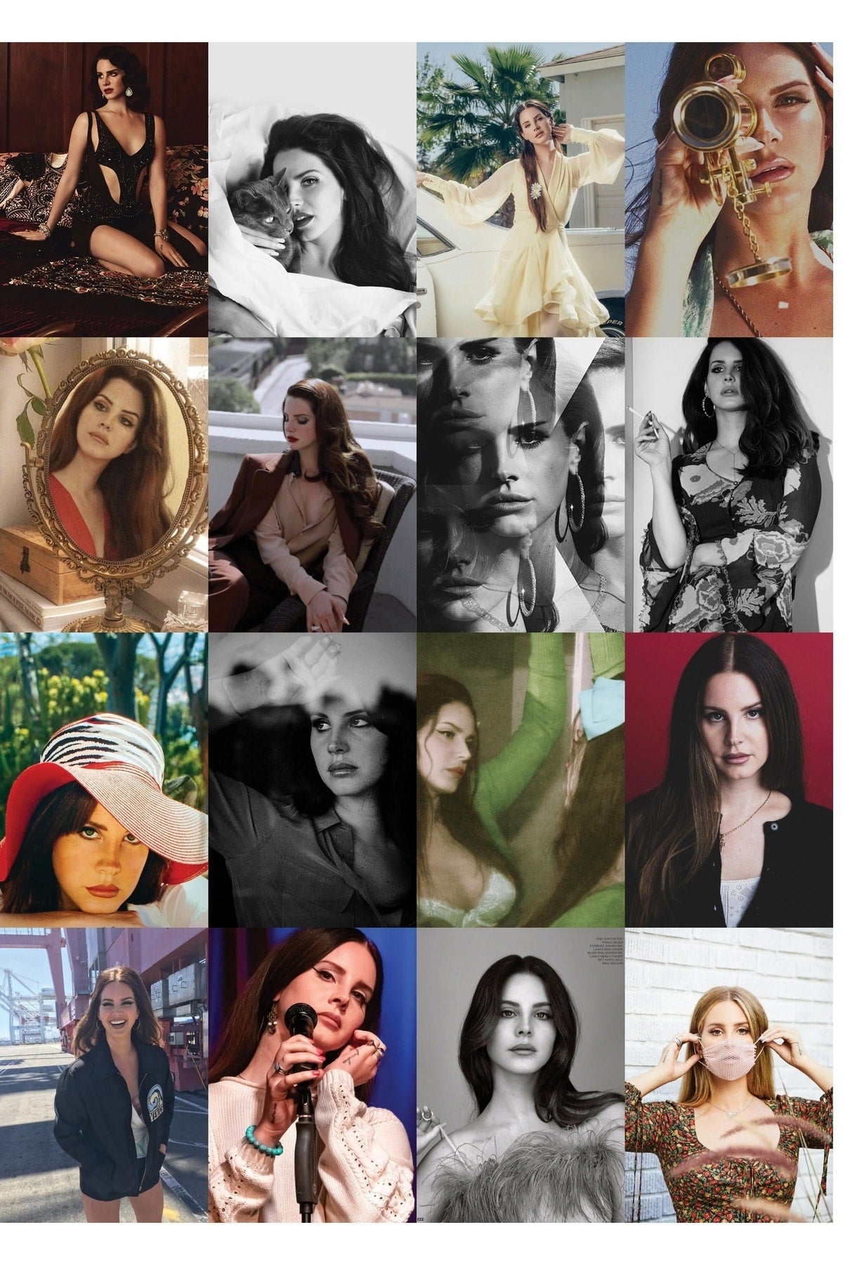 Lana Del Rey Kolaj Poster Seti - 50 Adet - Duvar Dekoru - 10cm*15cm - Kalın Kuşe Kağıt