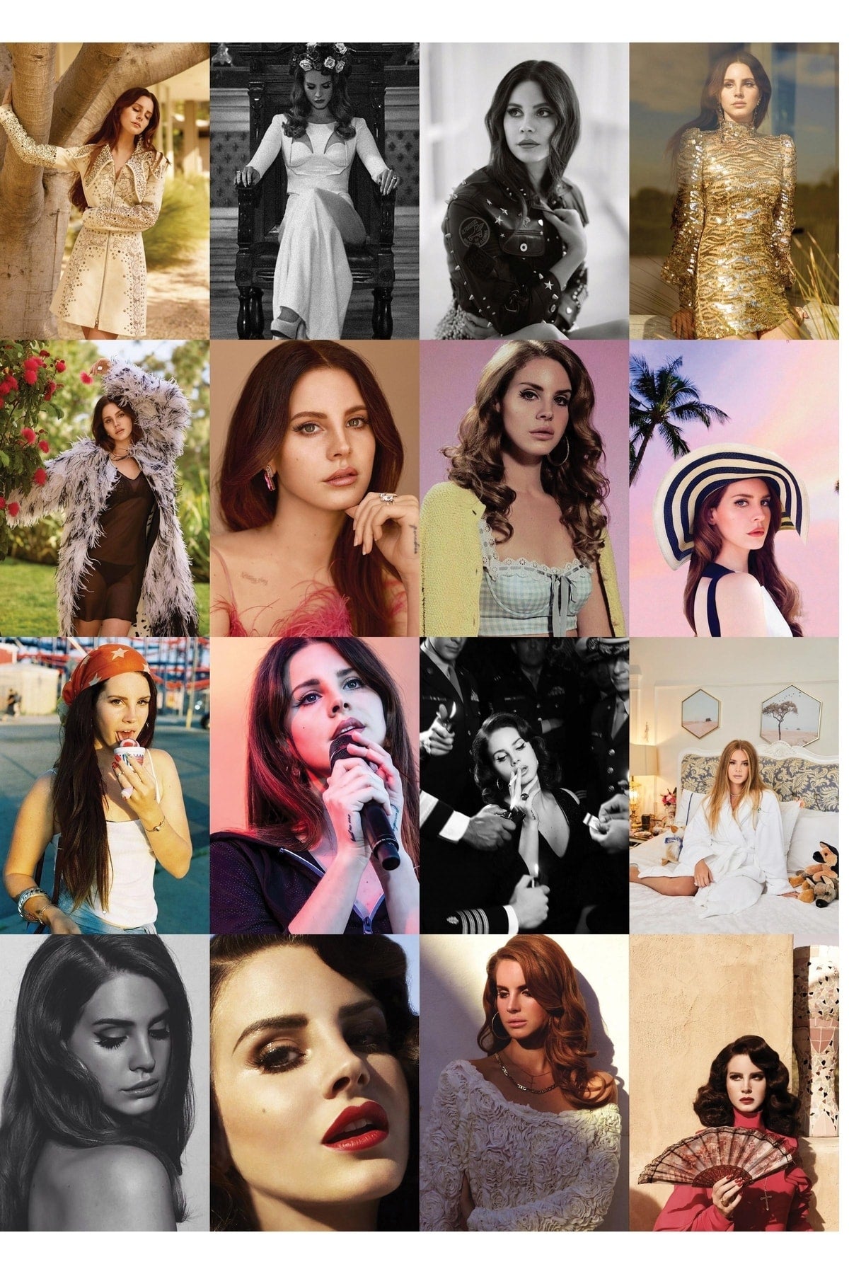 Lana Del Rey Kolaj Poster Seti - 50 Adet - Duvar Dekoru - 10cm*15cm - Kalın Kuşe Kağıt