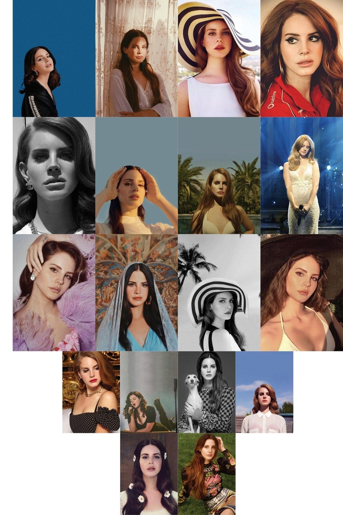 Lana Del Rey Kolaj Poster Seti - 50 Adet - Duvar Dekoru - 10cm*15cm - Kalın Kuşe Kağıt