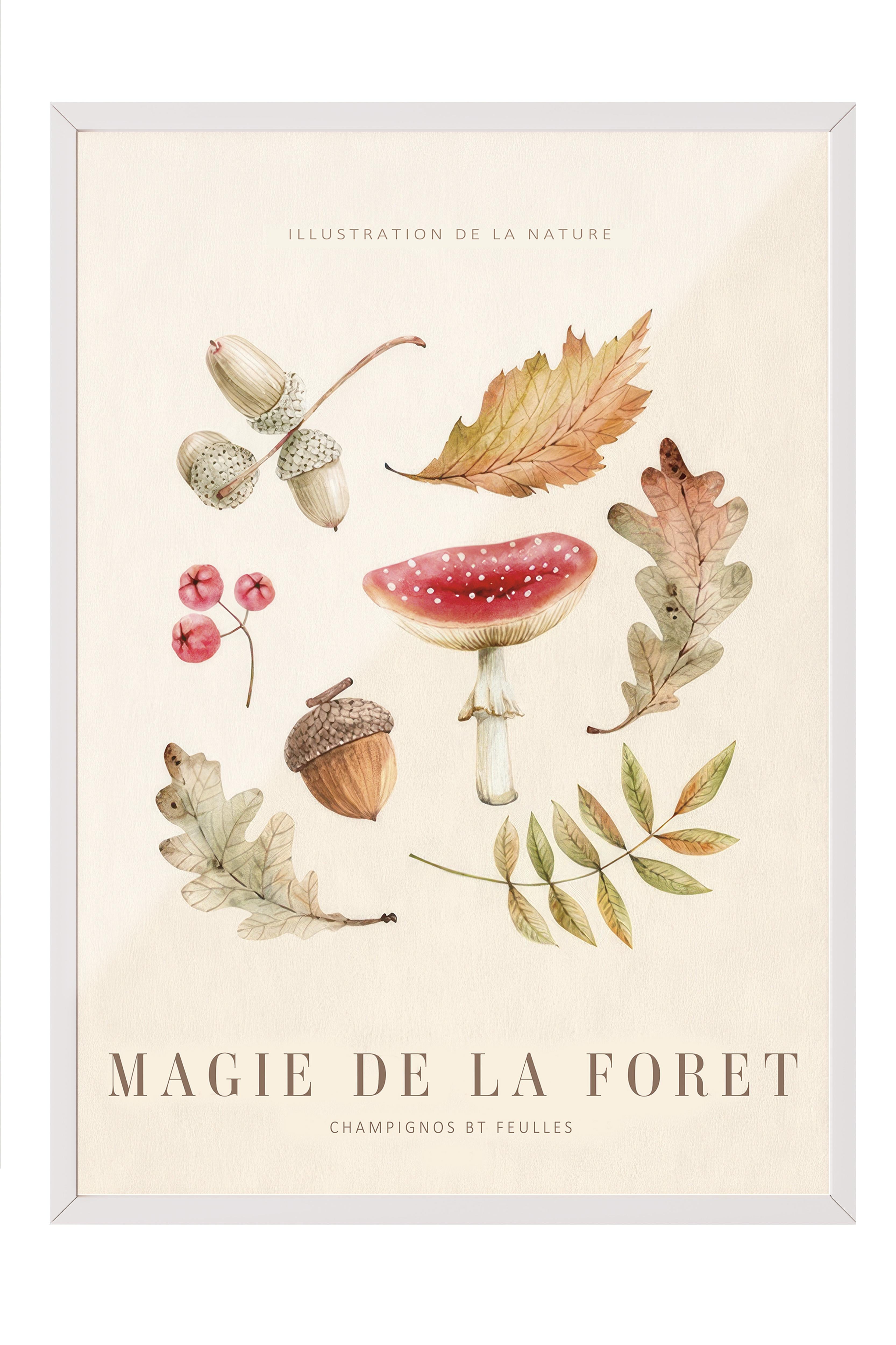 Magic of the Forest No1 Beyaz Çerçeveli Tablo, Duvar Tablosu Comfort Serisi NO:108564