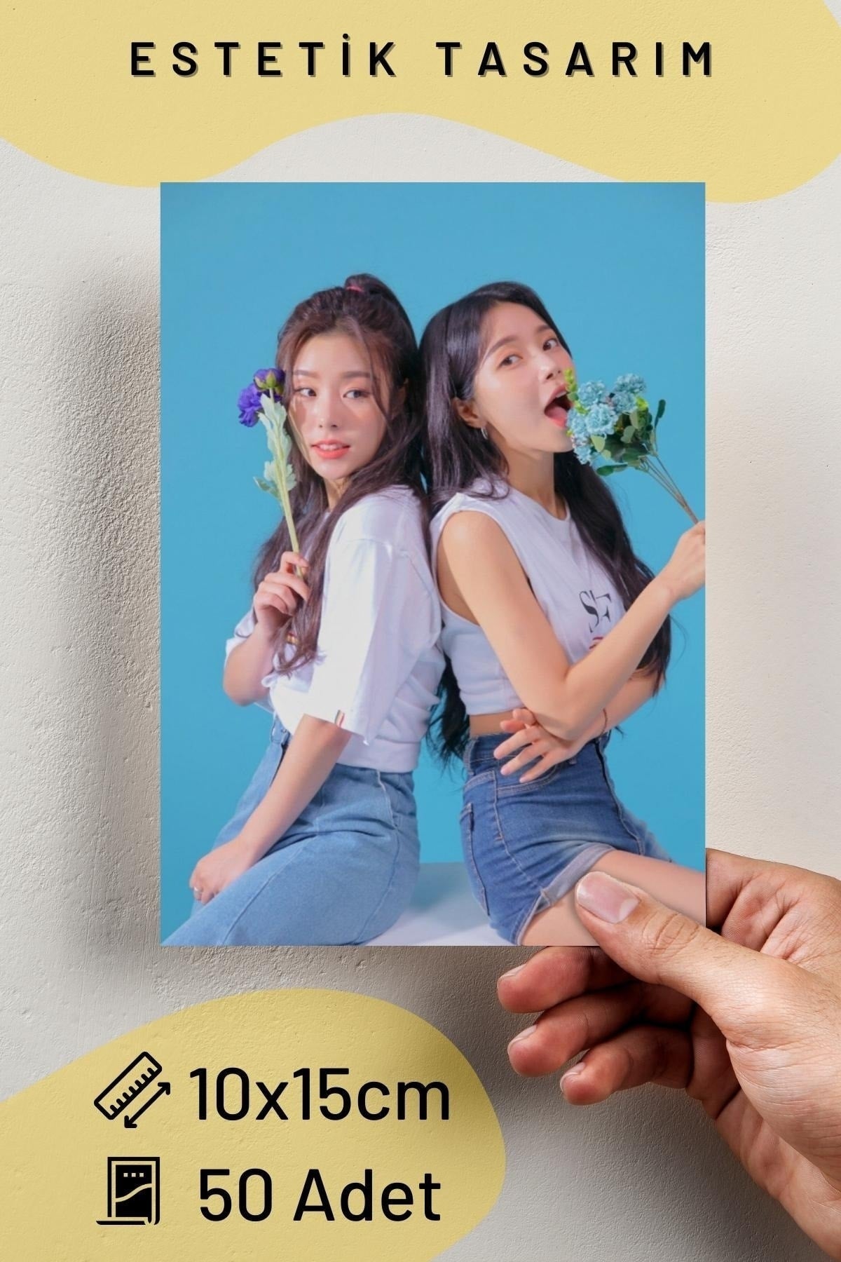 Mamamoo Poster Seti, Arkası Yapışkanlı K-pop Kız Grubu Poster Kolaj Seti - 50 Adet, 10cm*15cm