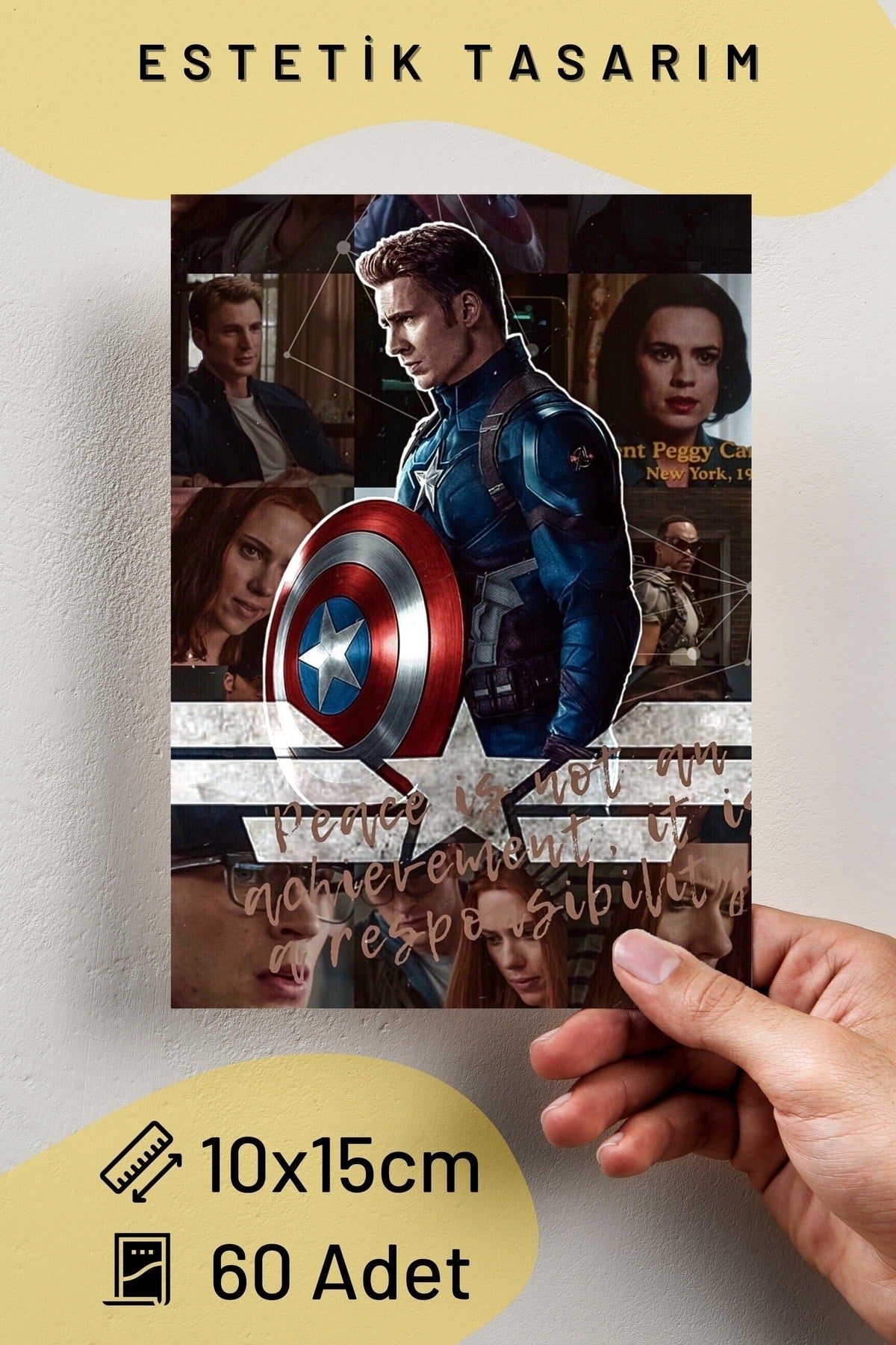 Marvel Duvar Posteri Kolaj Seti- Avengers Film Sahneleri - 60 Adet - Arkası Yapışkanlı - Kutulu Set