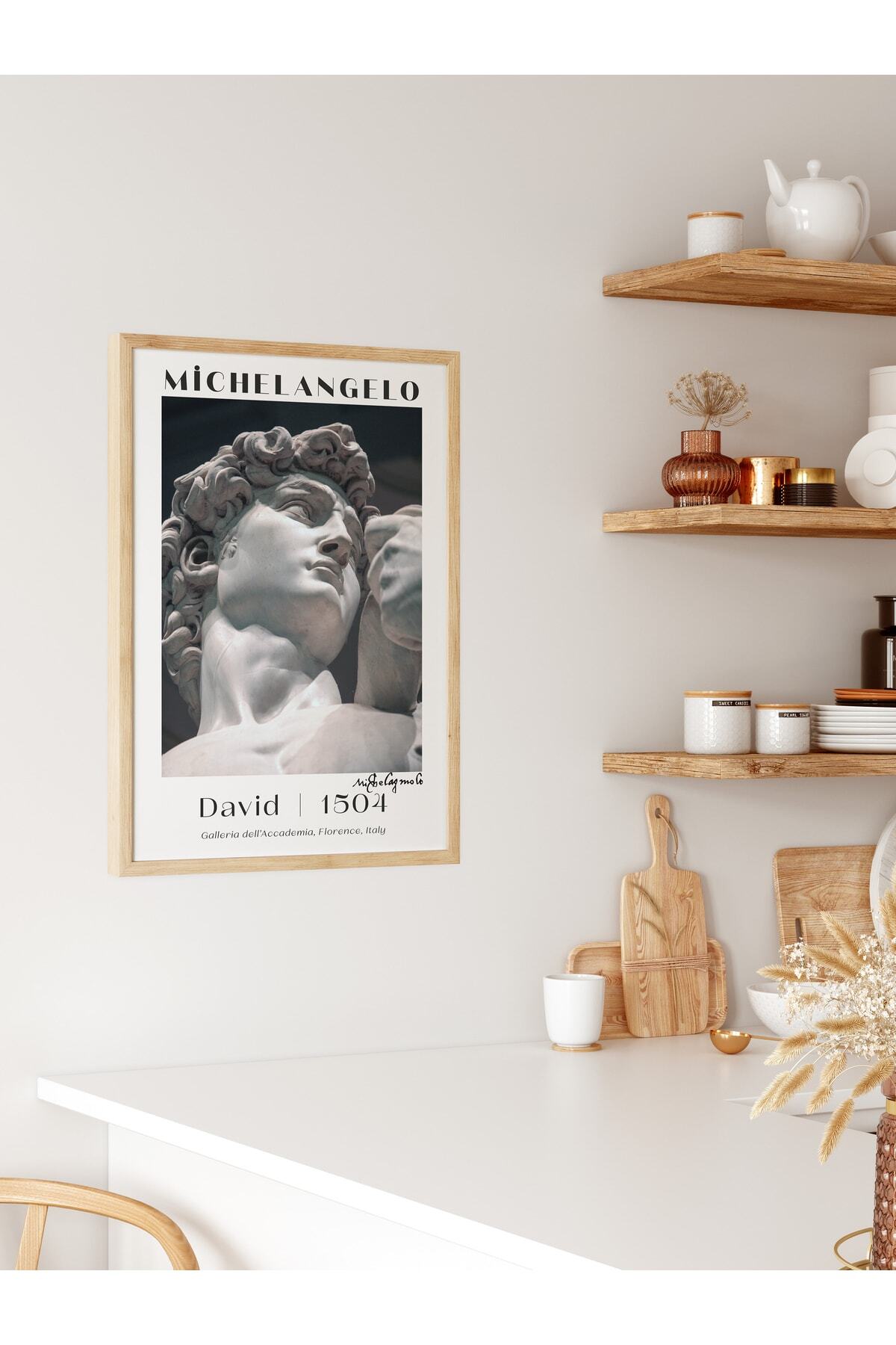 Michelangelo Poster Tablo - David, Davut Heykeli Duvar Posteri - Çerçevesiz Sanat Serisi Posterleri