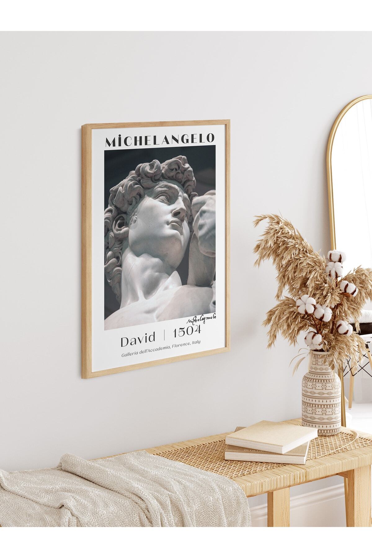 Michelangelo Poster Tablo - David, Davut Heykeli Duvar Posteri - Çerçevesiz Sanat Serisi Posterleri