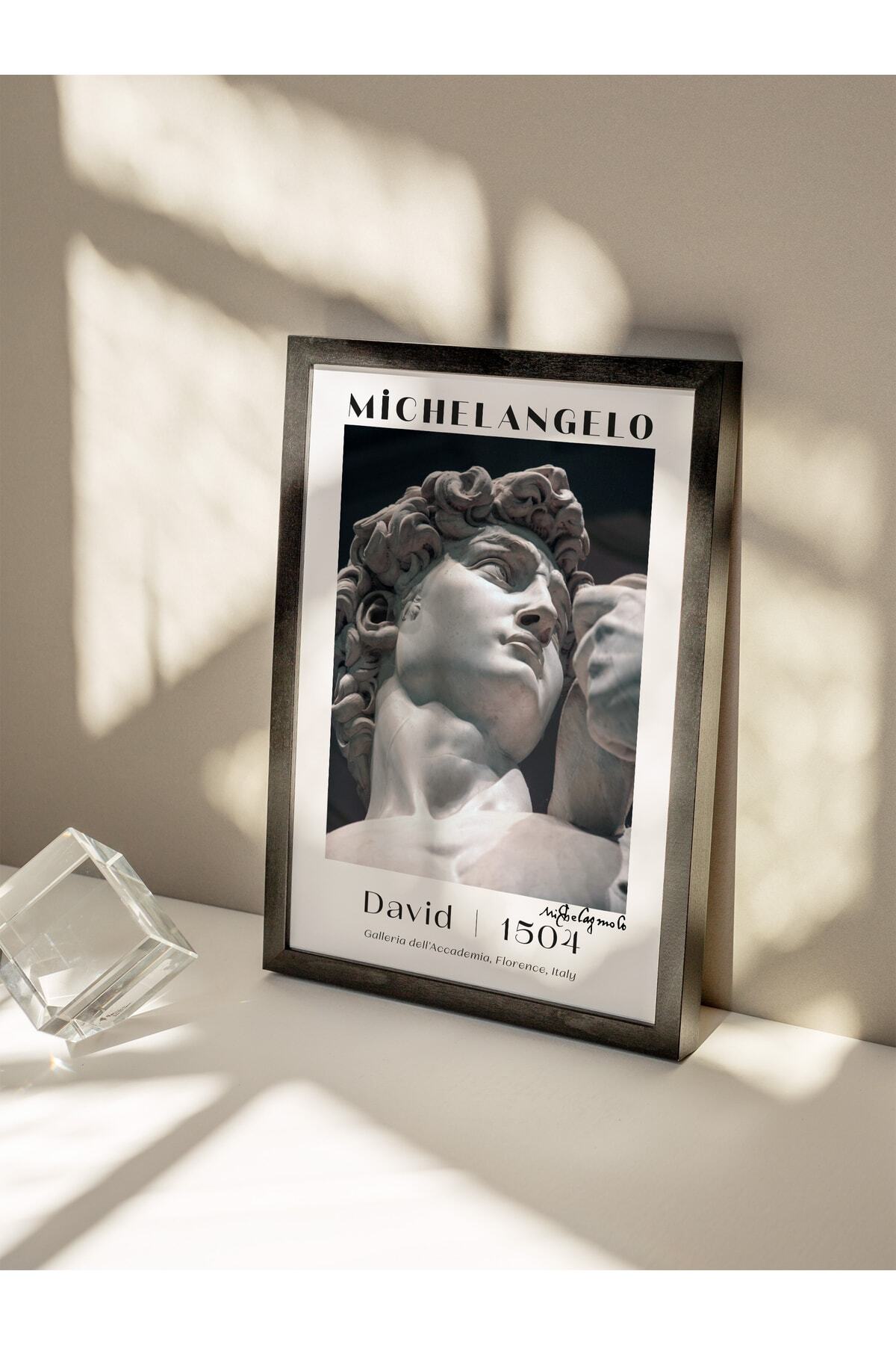 Michelangelo Poster Tablo - David, Davut Heykeli Duvar Posteri - Çerçevesiz Sanat Serisi Posterleri