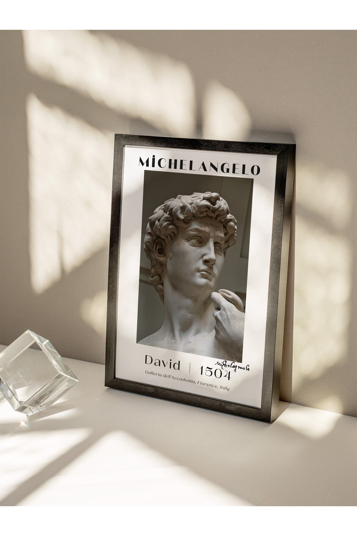 Michelangelo Poster Tablo - David, Davut Heykeli Duvar Posteri - Çerçevesiz Sanat Serisi Posterleri