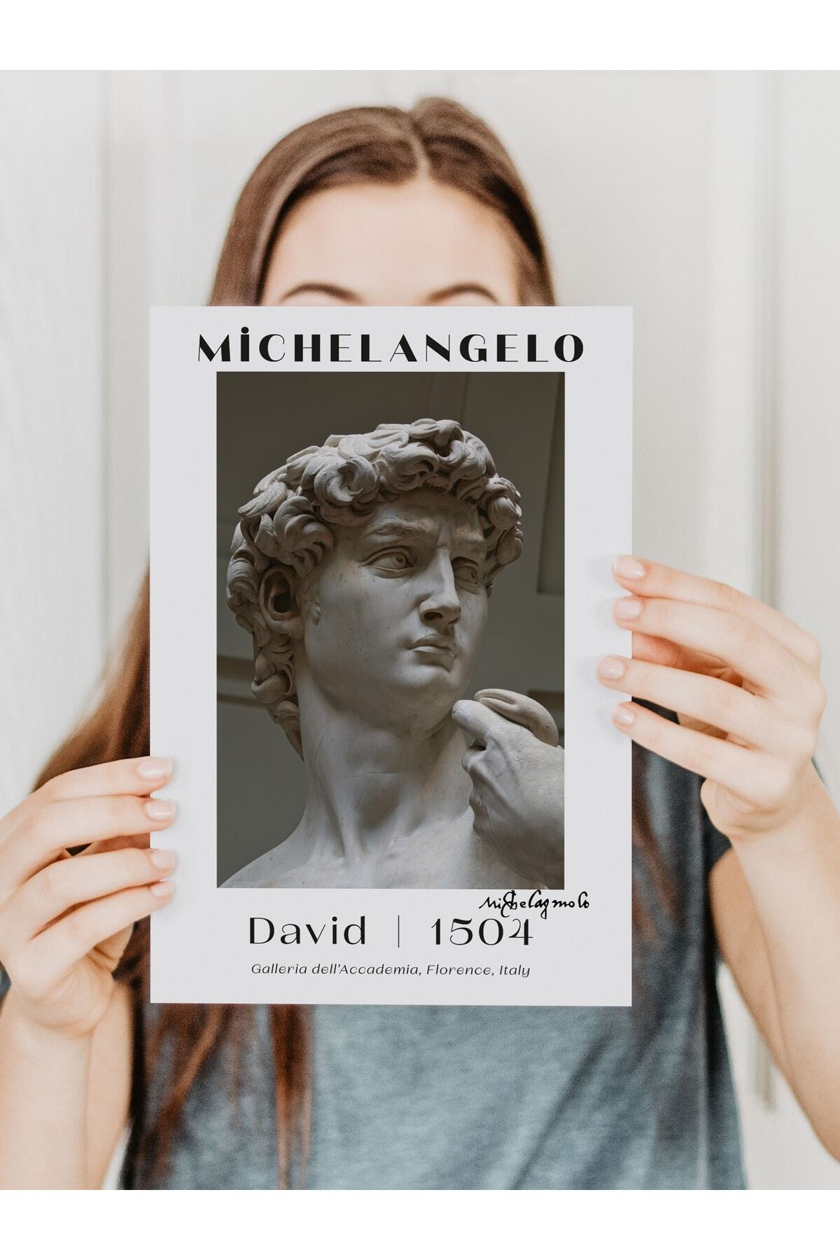 Michelangelo Poster Tablo - David, Davut Heykeli Duvar Posteri - Çerçevesiz Sanat Serisi Posterleri