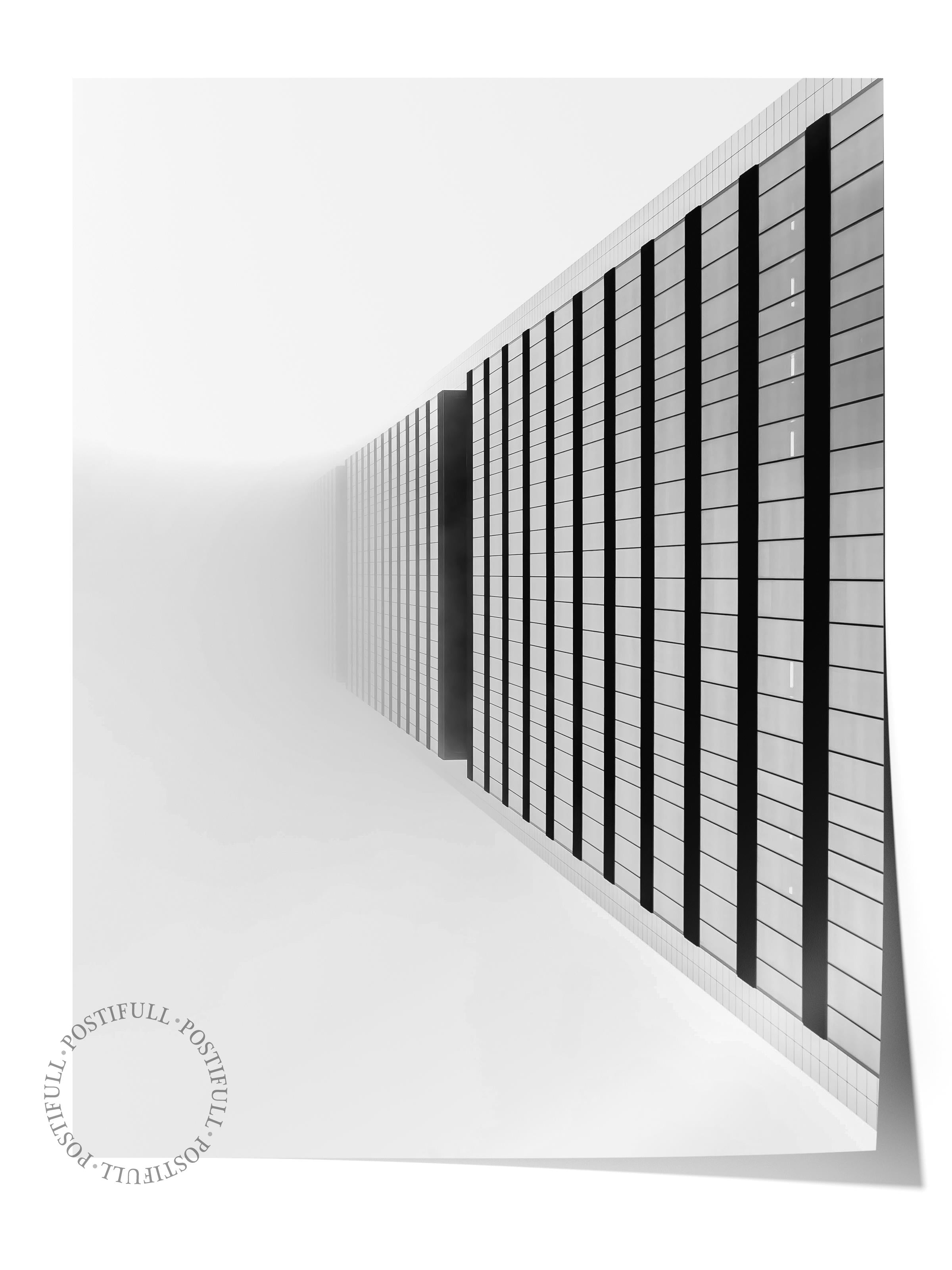 Mimari Poster, Siyah Beyaz Çerçevesiz Poster, Sanatsal Baskı NO:181 Estetik Ofis Duvar Dekoru, Dikey