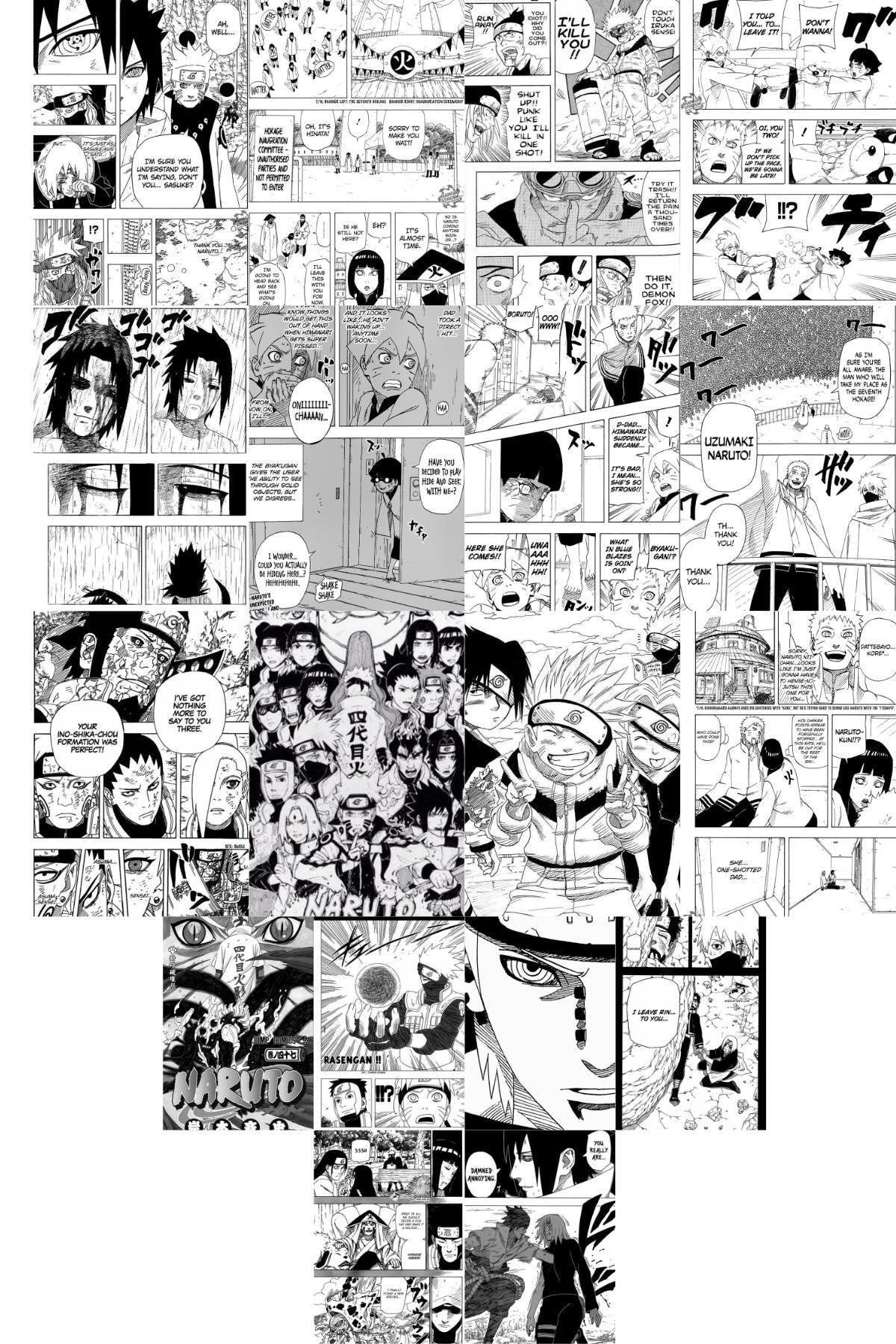 Naruto Poster Seti, Arkası Yapışkanlı 50 Adet Manga Ve Anime Poster Kolaj Seti, Kutulu Set