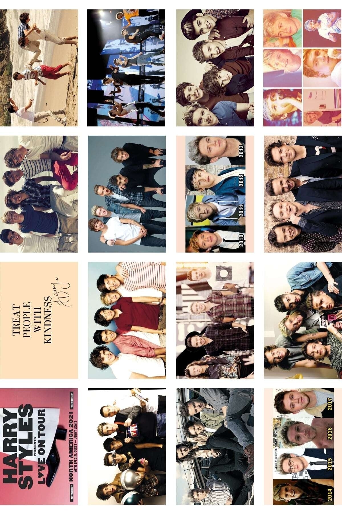 One Direction Poster Seti Arkası Yapışkanlı - 80 Adet - Duvar Posteri Seti - 10cm*15cm - Kutulu Set