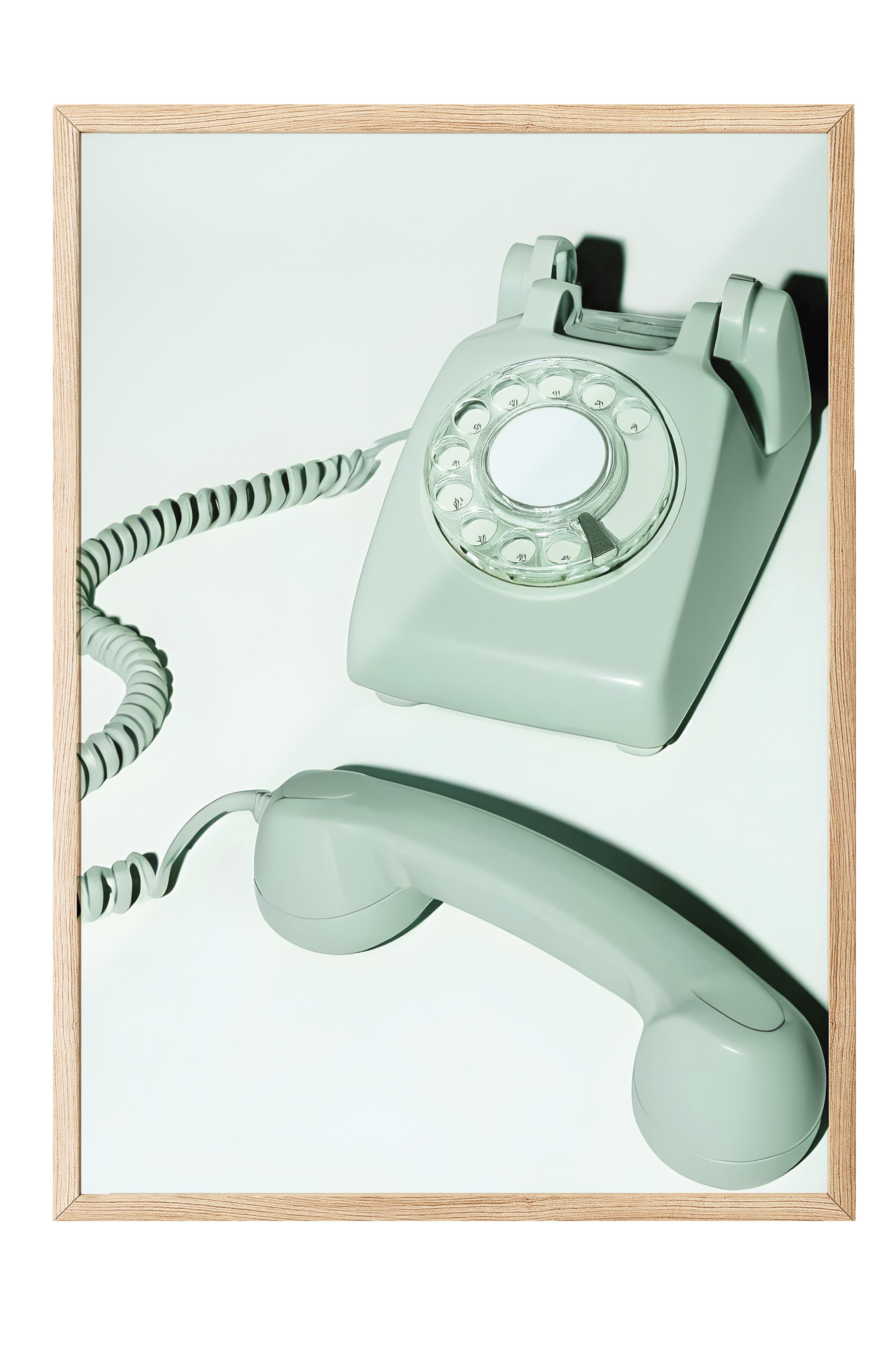 Pastel Phone Çerçeveli Tablo, Ahşap Çerçeve ve Poster, Dikey Duvar Tablosu Comfort Serisi NO:108483