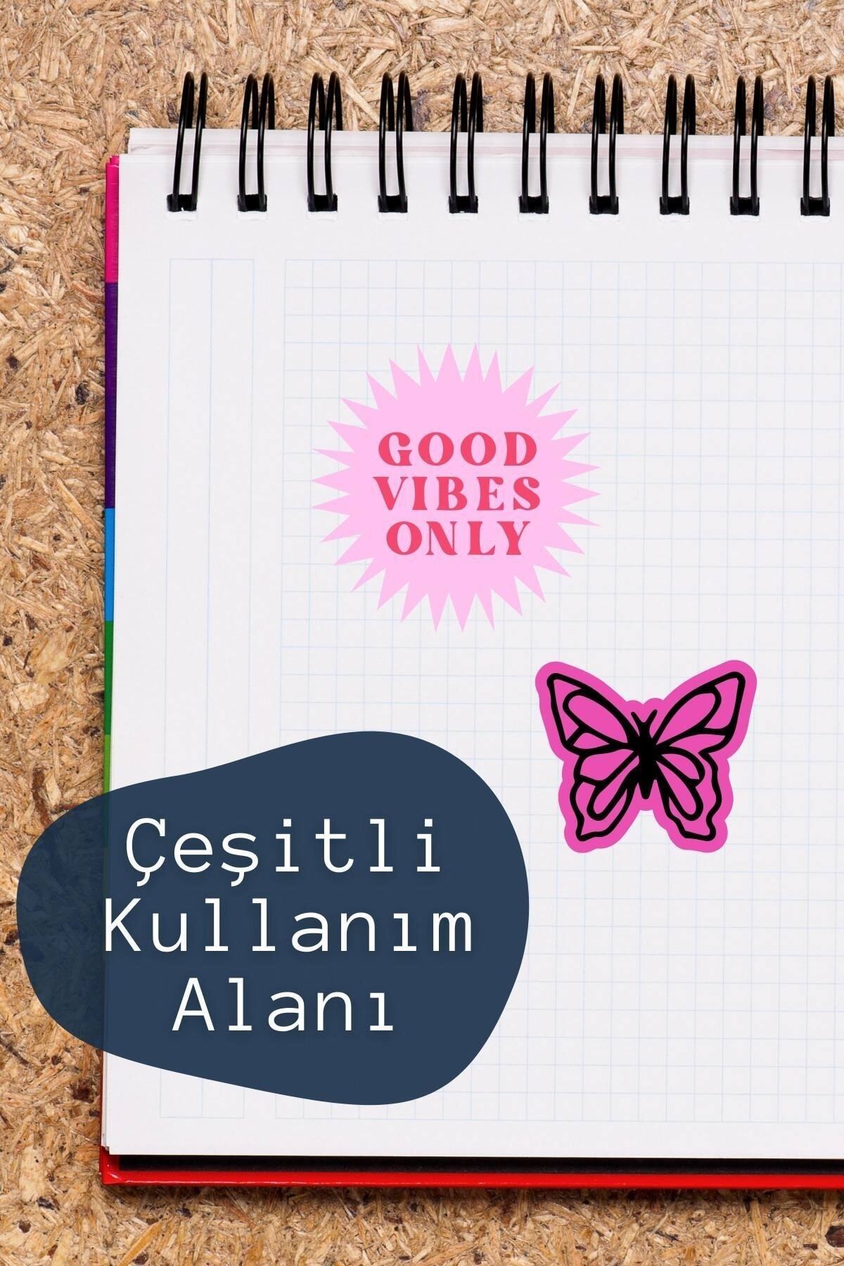 Pembe Temalı Sticker Seti - 6 Adet Etiket Seti- Telefon, Tablet, Defter Laptop Uyumlu Etiket