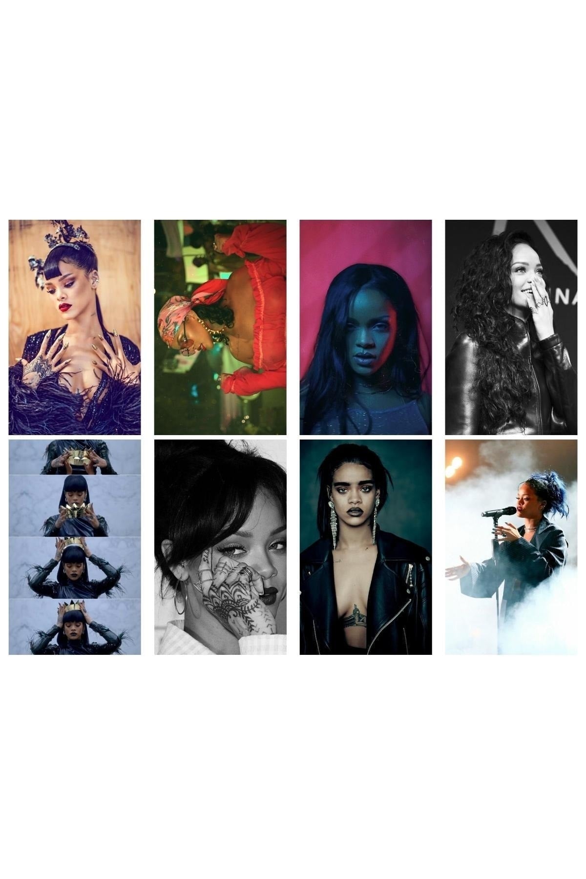 Rihanna Poster Seti, Rihanna Kolaj Seti, 10x15cm - 40 Adet Poster, Kutulu Set