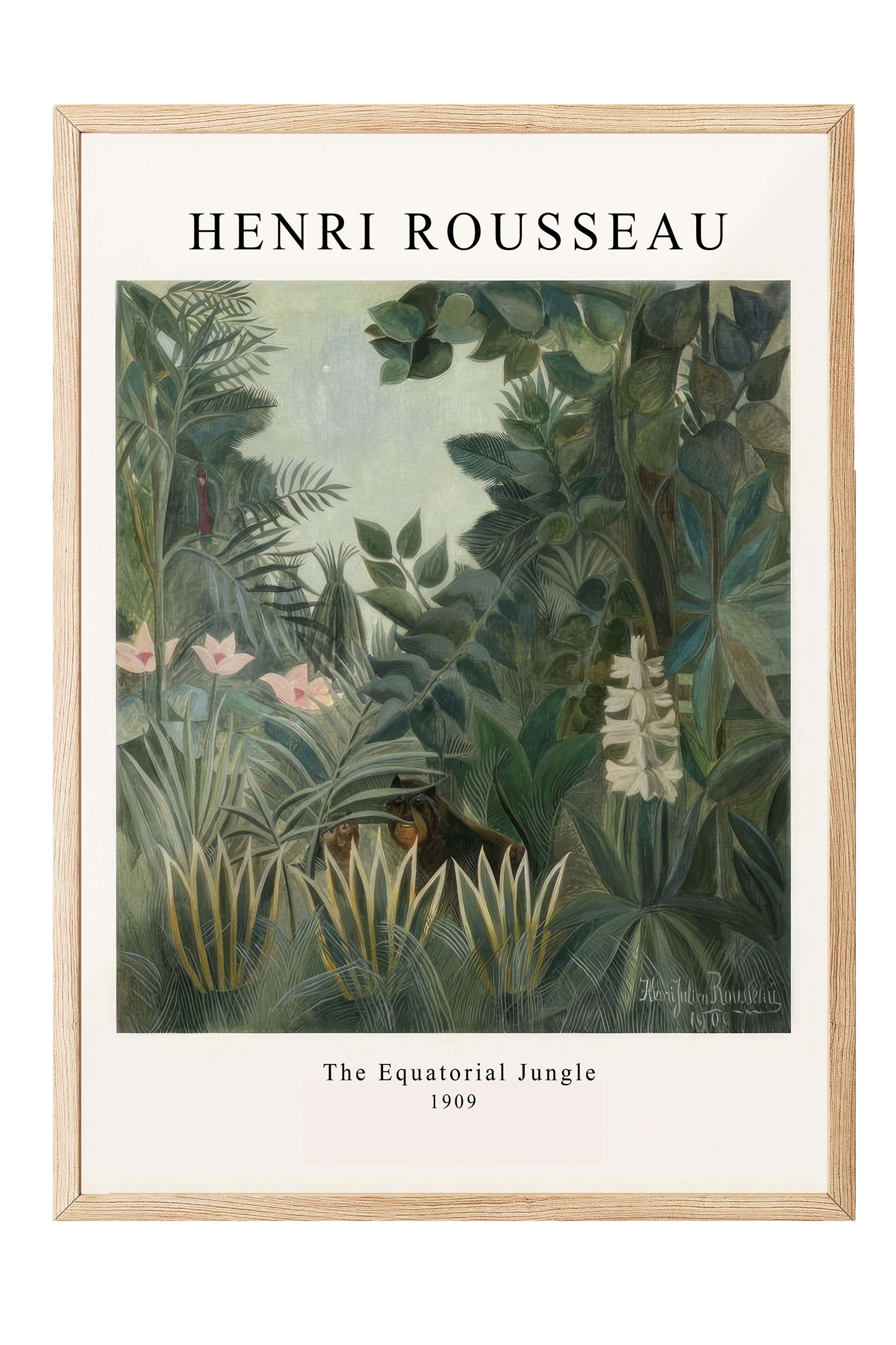 Rousseau - The Equatorial Jungle Ahşap Çerçeveli Tablo, Duvar Tablosu Comfort Serisi NO:108498