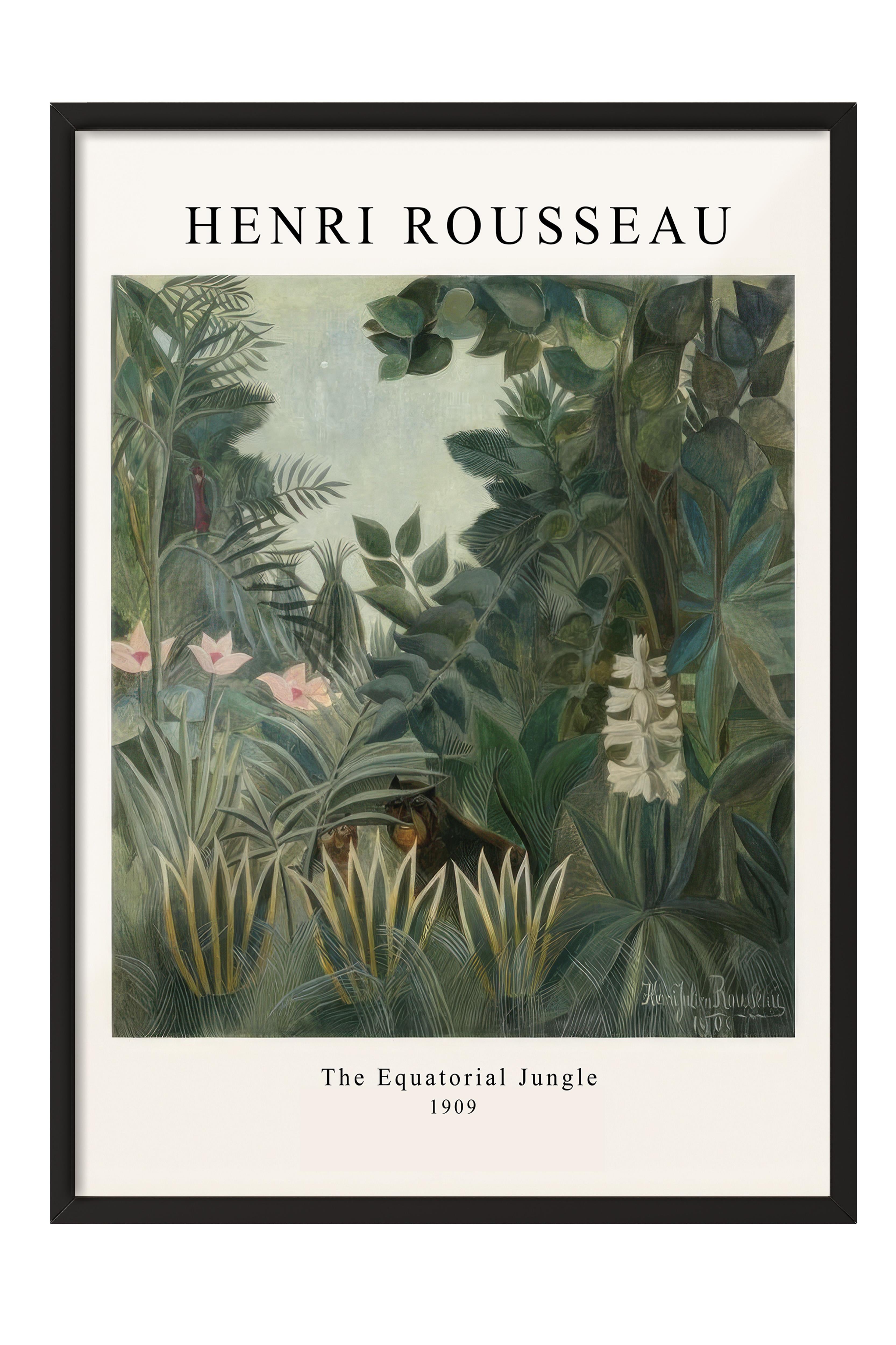 Rousseau - The Equatorial Jungle Çerçeveli Tablo, Dikey Duvar Tablosu Comfort Serisi NO:108498