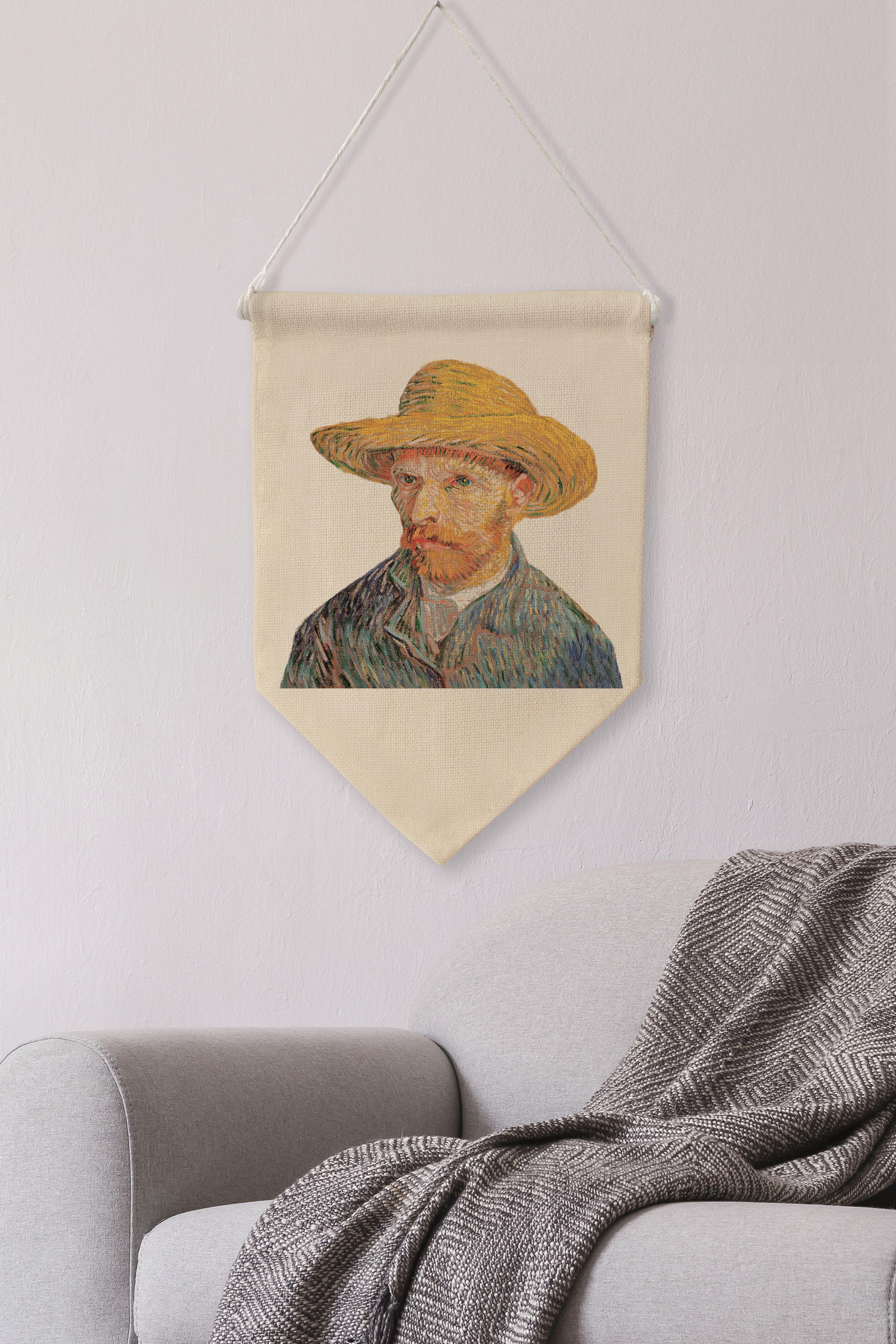 Salon Pinterest Duvar Dekoru, Van Gogh Sanat Serisi, Kanvas Flama Askılı Duvar Örtüsü NO:448